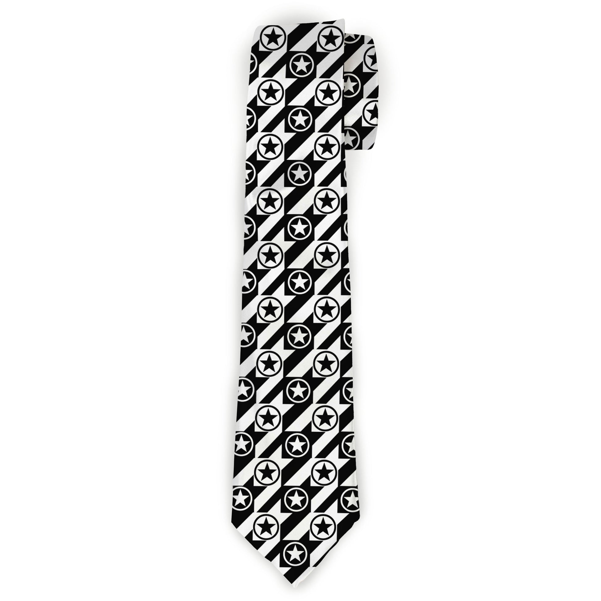Buckle-Down Necktie - Houndstooth Star Black/White Neckties Buckle-Down