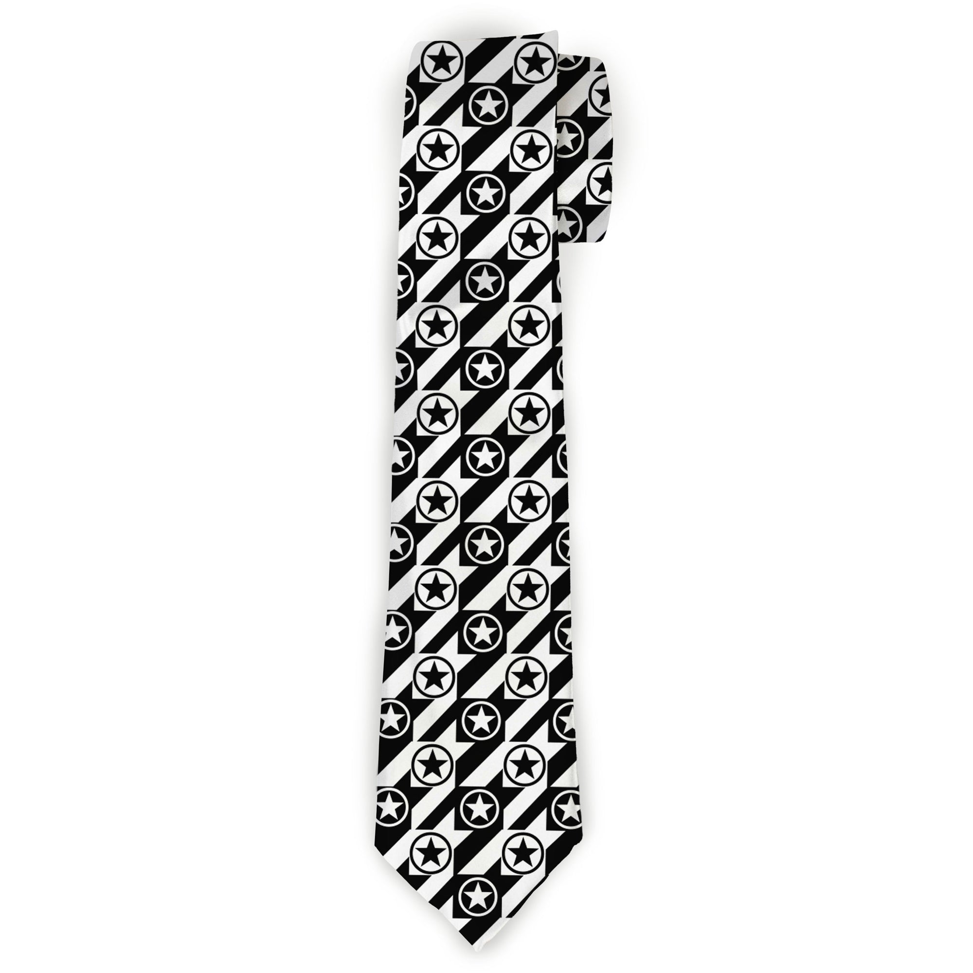 Buckle-Down Necktie - Houndstooth Star Black/White Neckties Buckle-Down