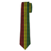 Buckle-Down Necktie - Houndstooth Black/Rasta Neckties Buckle-Down