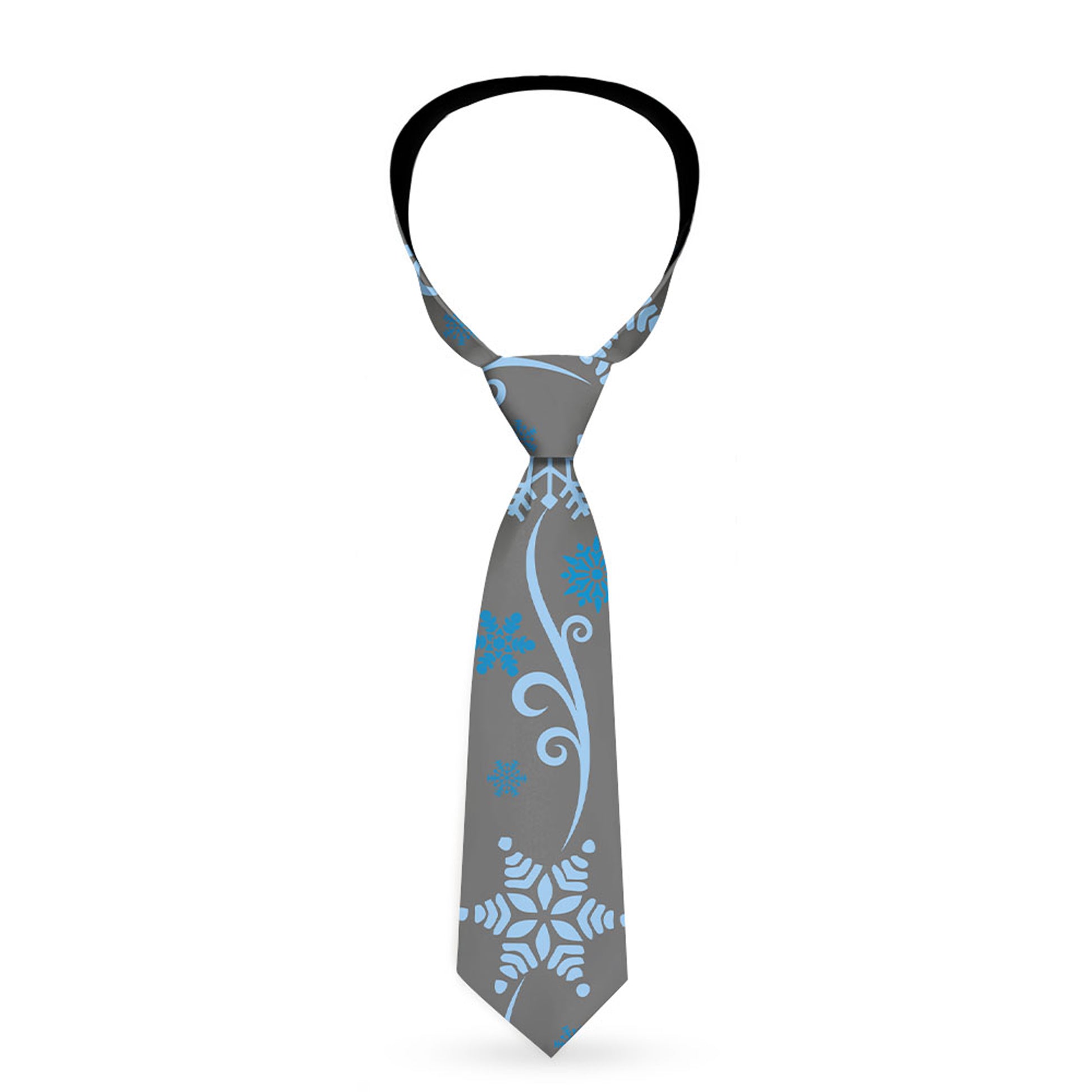 Buckle-Down Necktie - Holiday Snowflakes Gray/Blue Neckties Buckle-Down