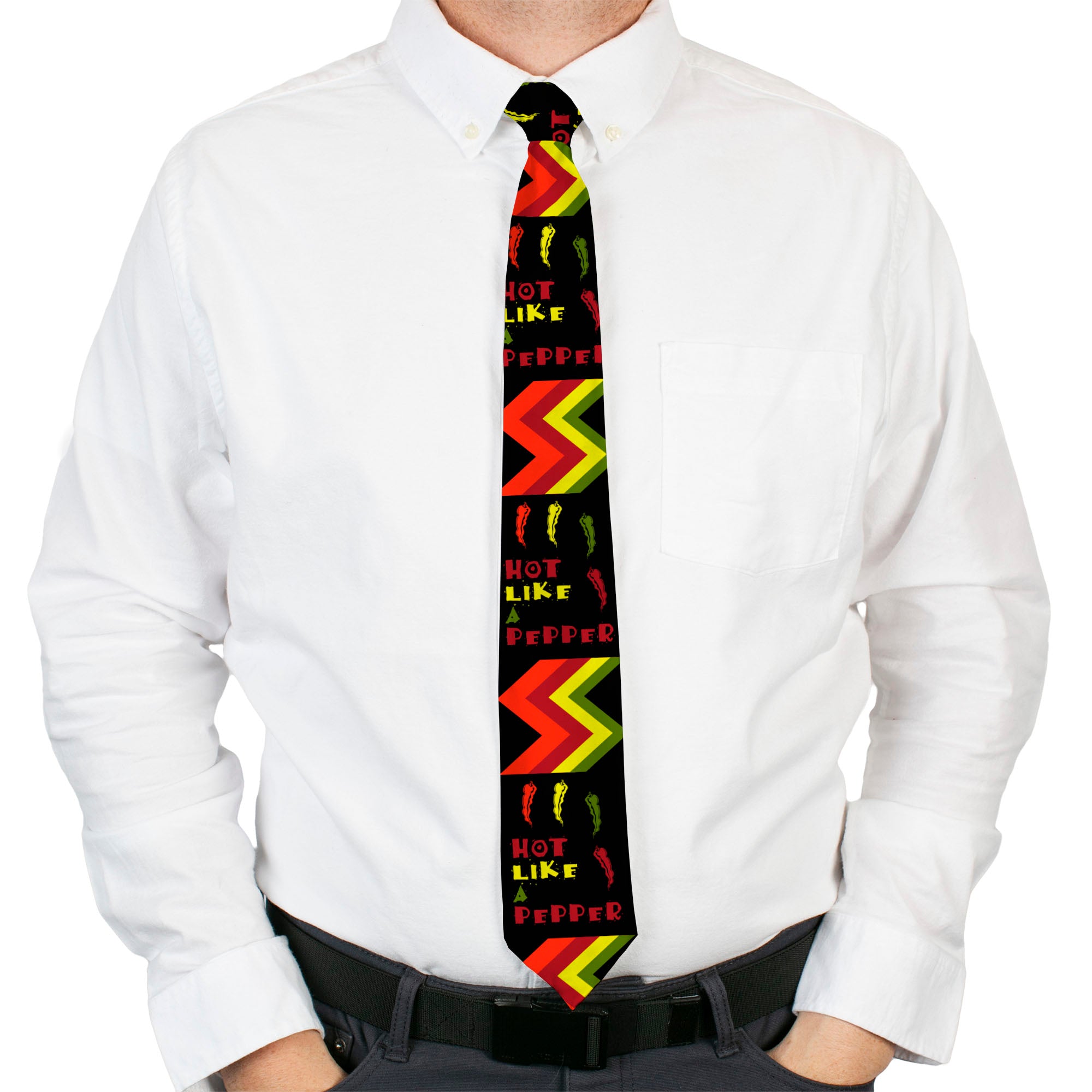 Buckle-Down Necktie - Hot Like A Pepper Neckties Buckle-Down