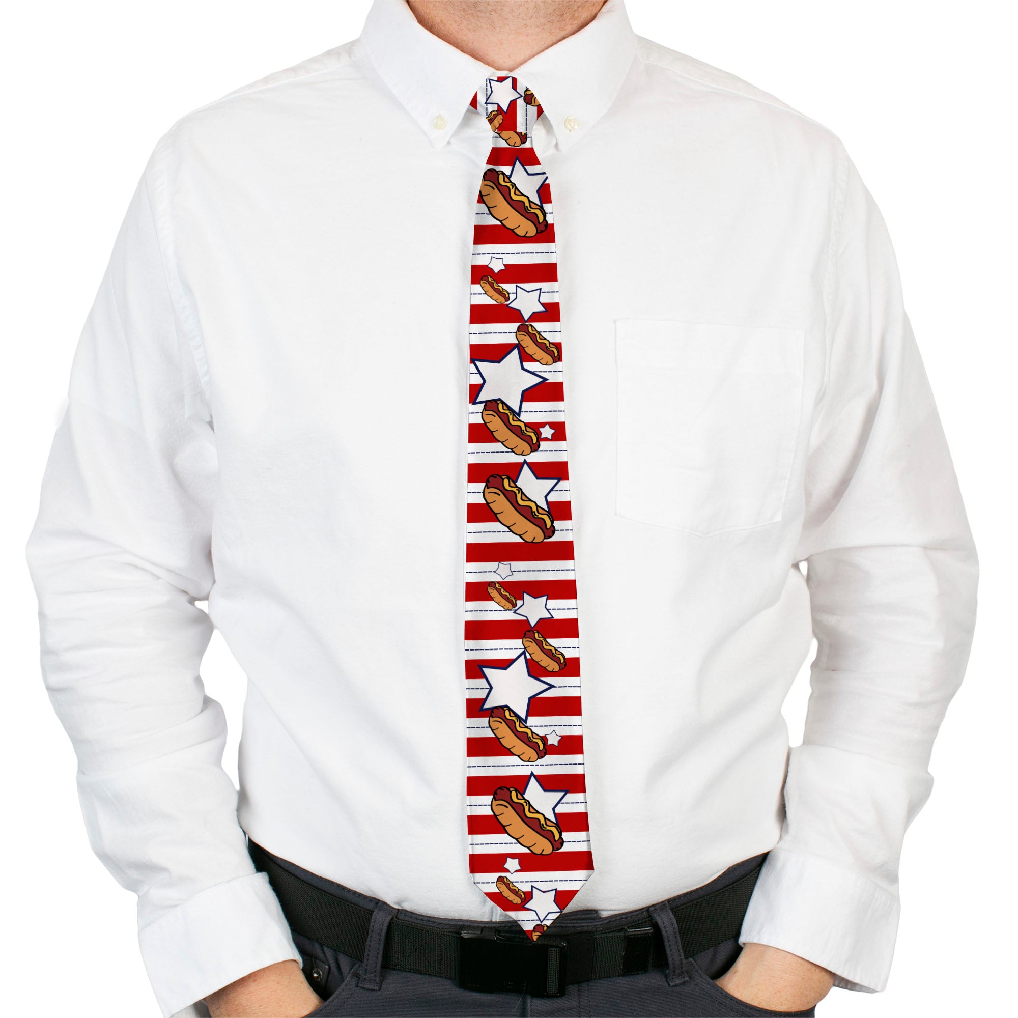 Buckle-Down Necktie - Hot Dogs/Stars & Stripes Neckties Buckle-Down