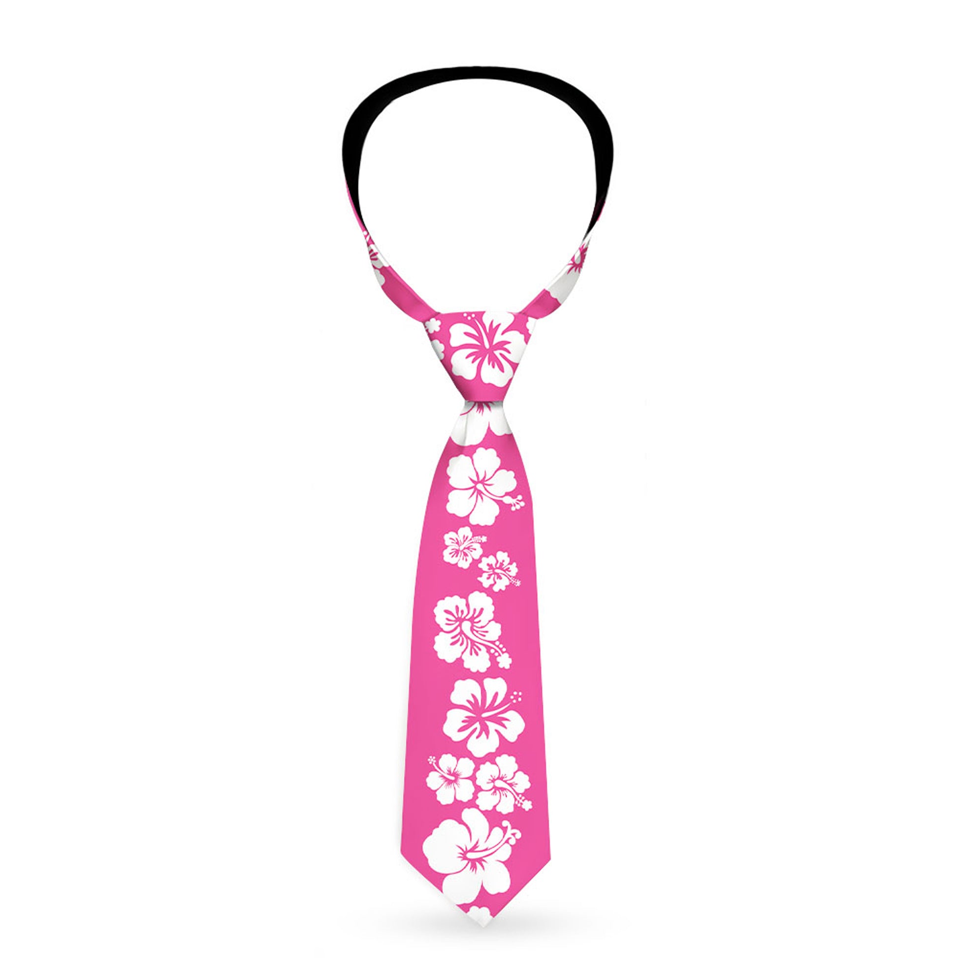 Buckle-Down Necktie - Hibiscus Neon Pink/White Neckties Buckle-Down