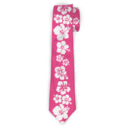 Buckle-Down Necktie - Hibiscus Neon Pink/White Neckties Buckle-Down