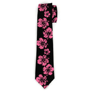 Buckle-Down Necktie - Hibiscus Weathered Black/Pink Neckties Buckle-Down