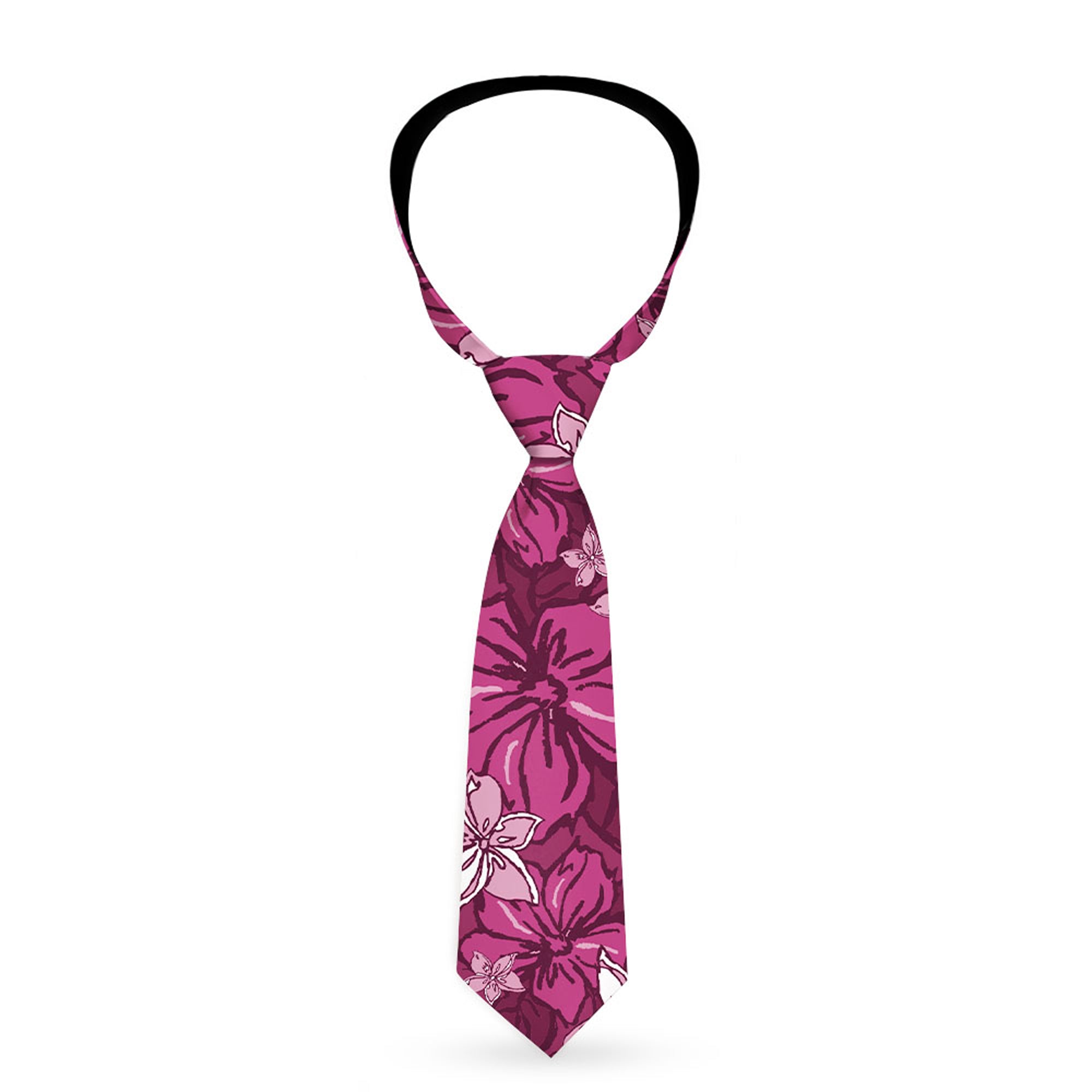 Buckle-Down Necktie - Hibiscus Collage Pink Shades Neckties Buckle-Down