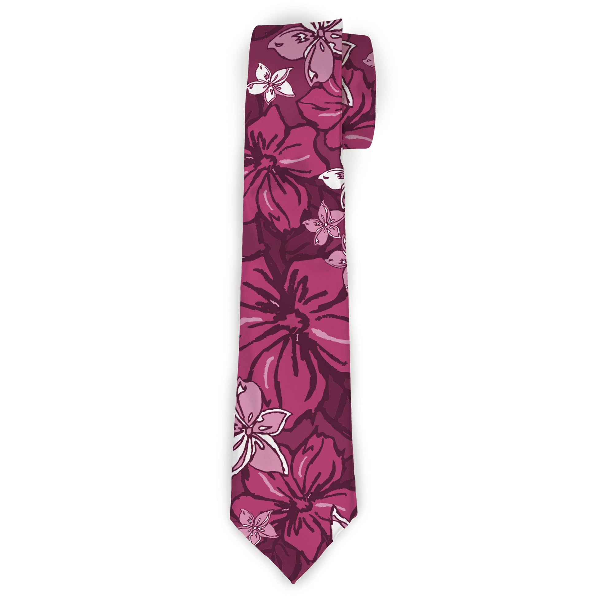 Buckle-Down Necktie - Hibiscus Collage Pink Shades Neckties Buckle-Down