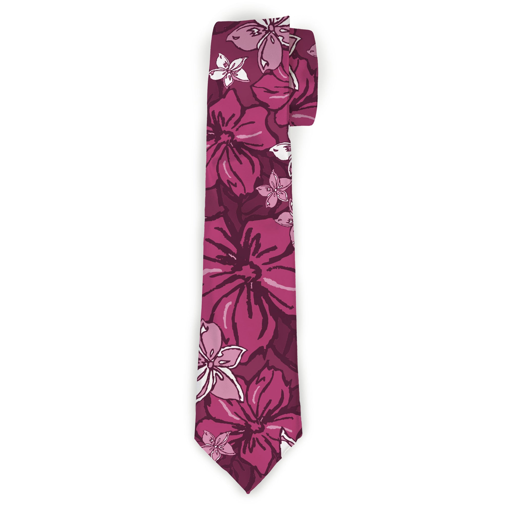 Buckle-Down Necktie - Hibiscus Collage Pink Shades Neckties Buckle-Down
