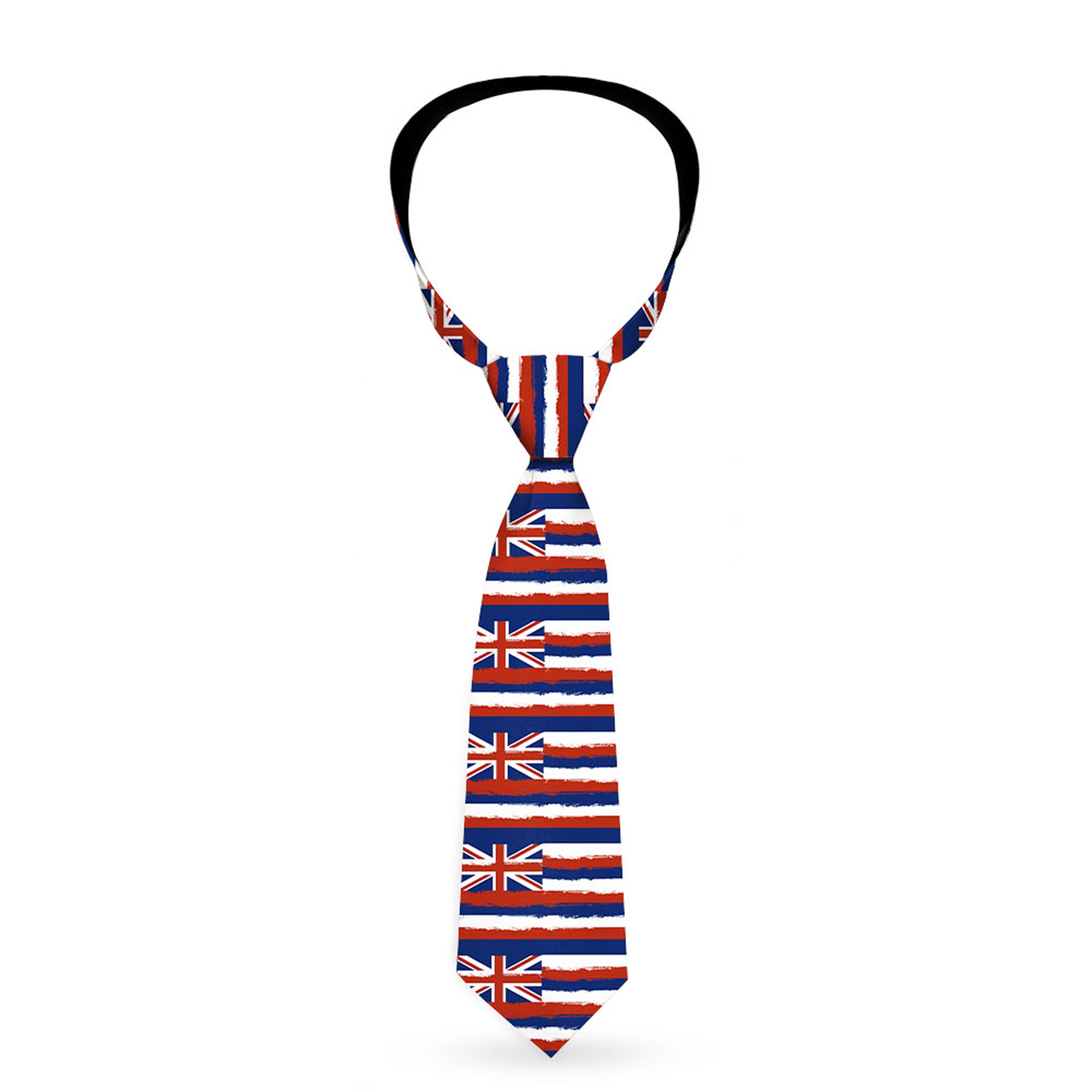 Buckle-Down Necktie - Hawaii Flags Weathered Blue/Red/White Neckties Buckle-Down