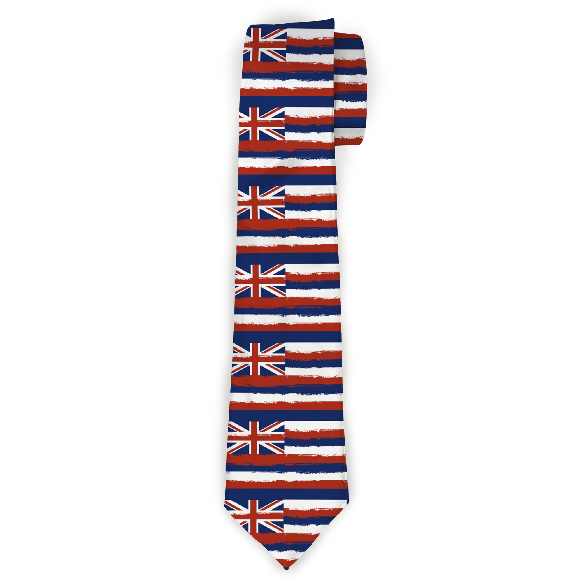 Buckle-Down Necktie - Hawaii Flags Weathered Blue/Red/White Neckties Buckle-Down