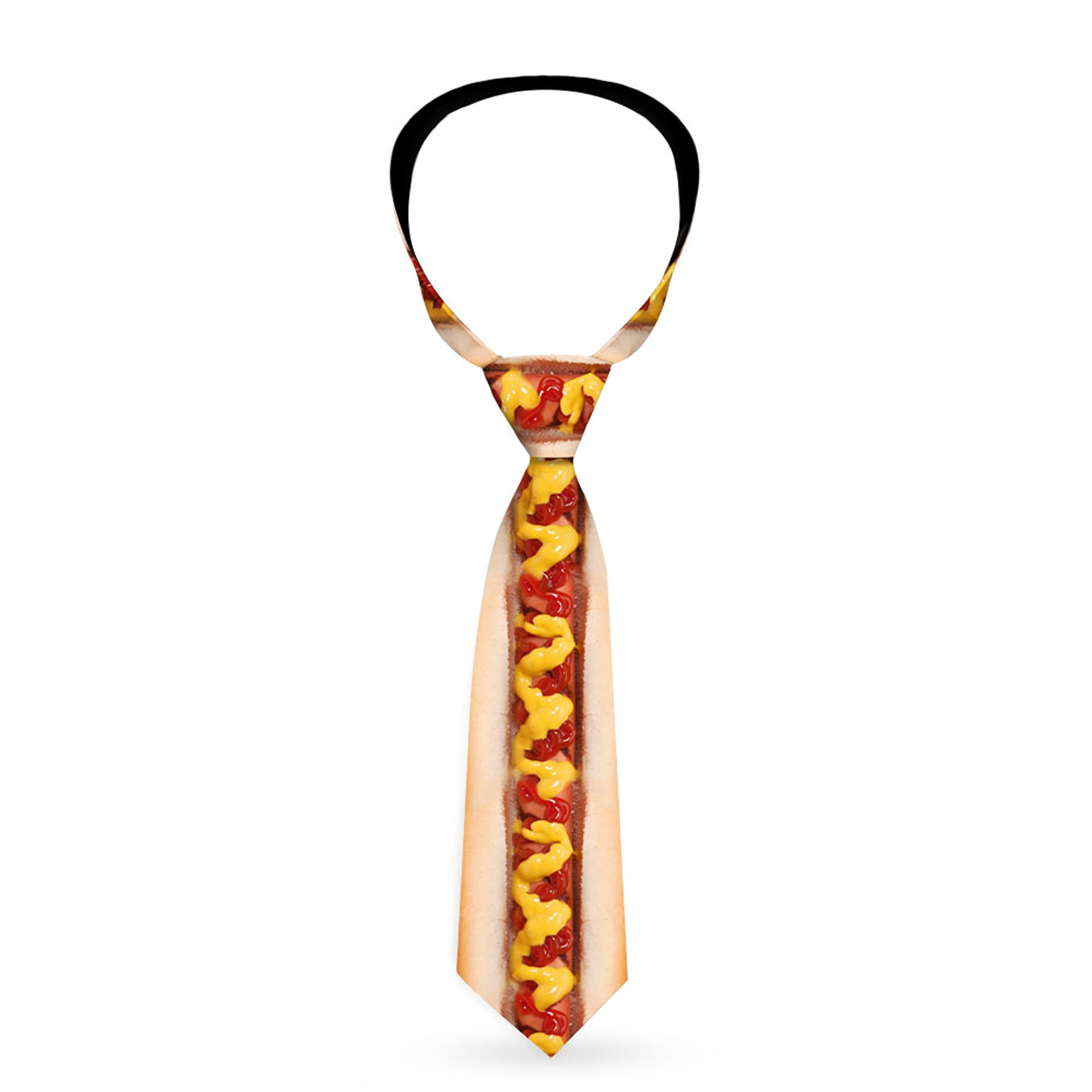 Buckle-Down Necktie - Hot Dog w/Mustard & Ketchup Vivid Neckties Buckle-Down