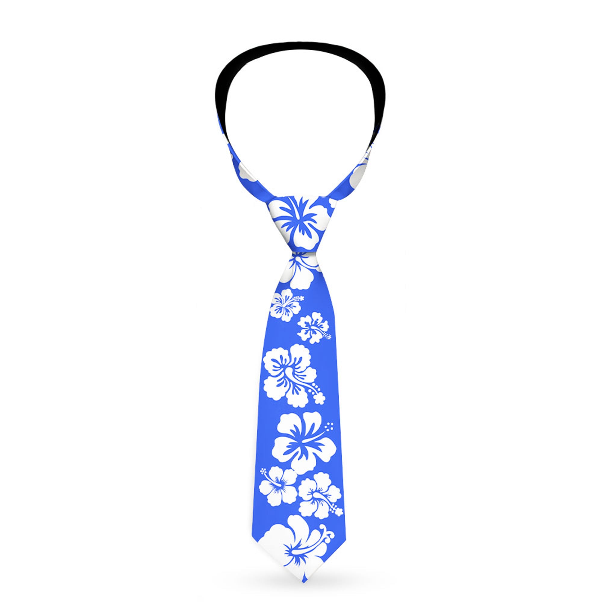 Buckle-Down Necktie - Hibiscus Blue/White Neckties Buckle-Down