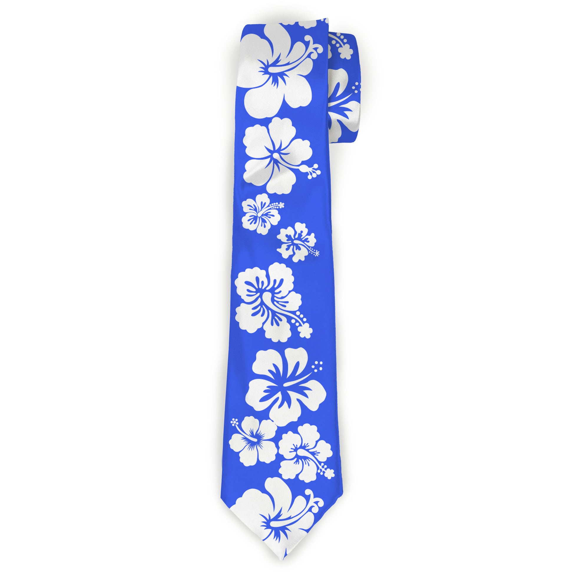Buckle-Down Necktie - Hibiscus Blue/White Neckties Buckle-Down