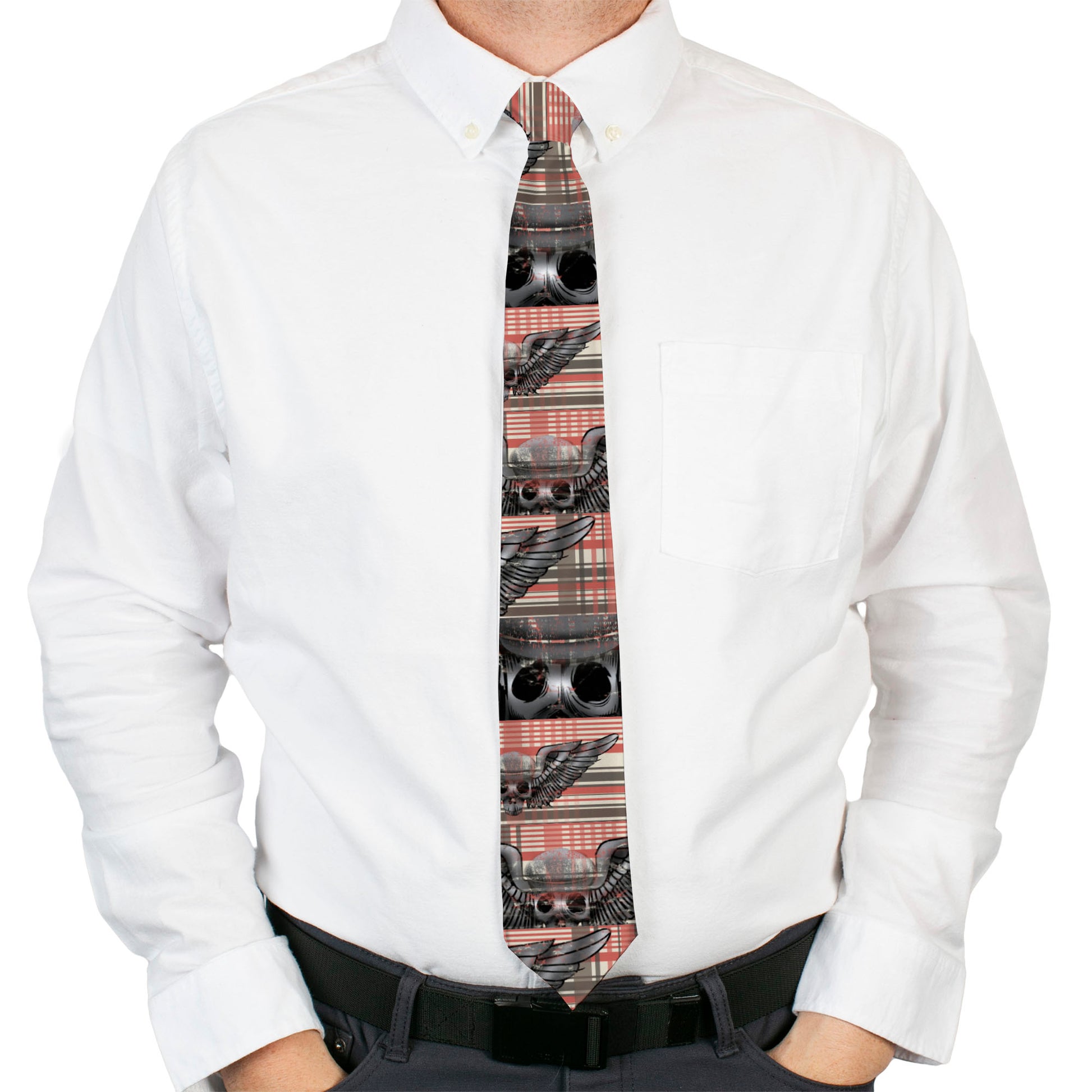 Buckle-Down Necktie - Irish Skulls/Plaid Neckties Buckle-Down