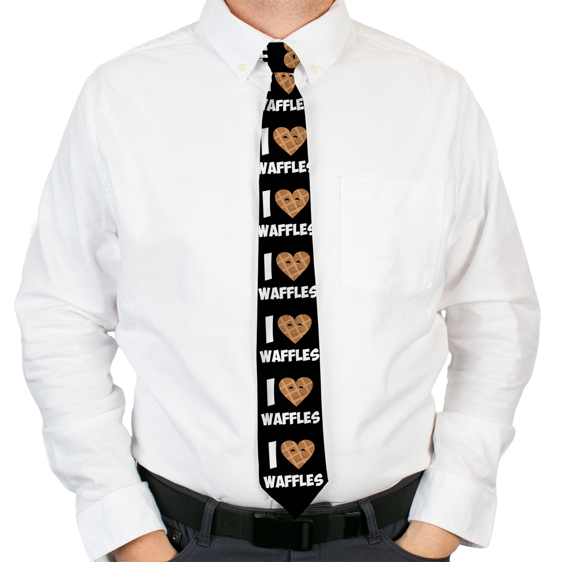Buckle-Down Necktie - I Heart Waffles Text Neckties Buckle-Down