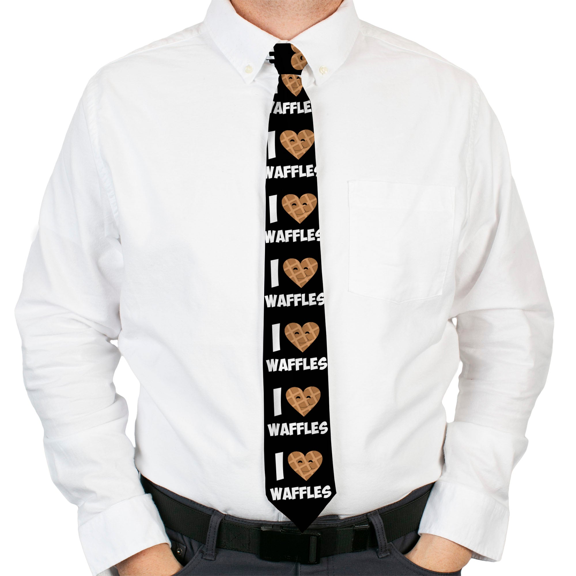 Buckle-Down Necktie - I Heart Waffles Text Neckties Buckle-Down