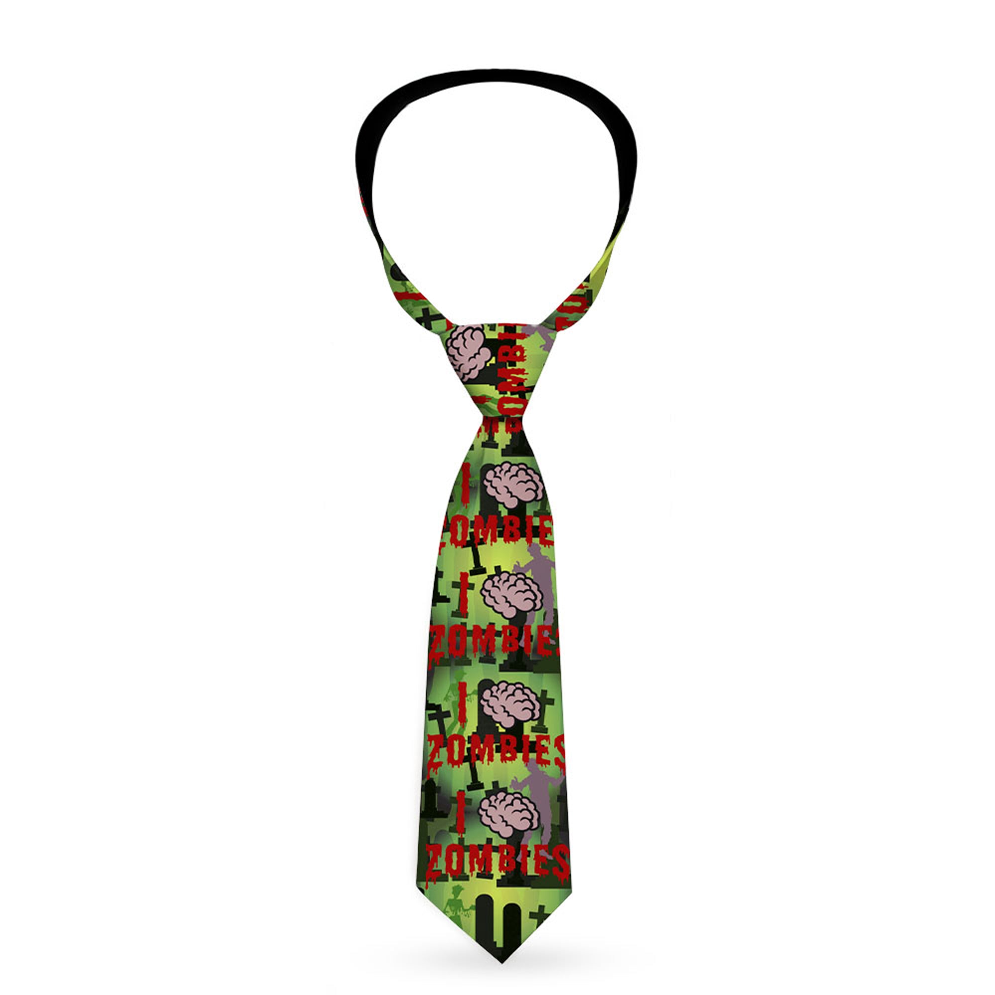 Buckle-Down Necktie - I "Brain" ZOMBIES Neckties Buckle-Down