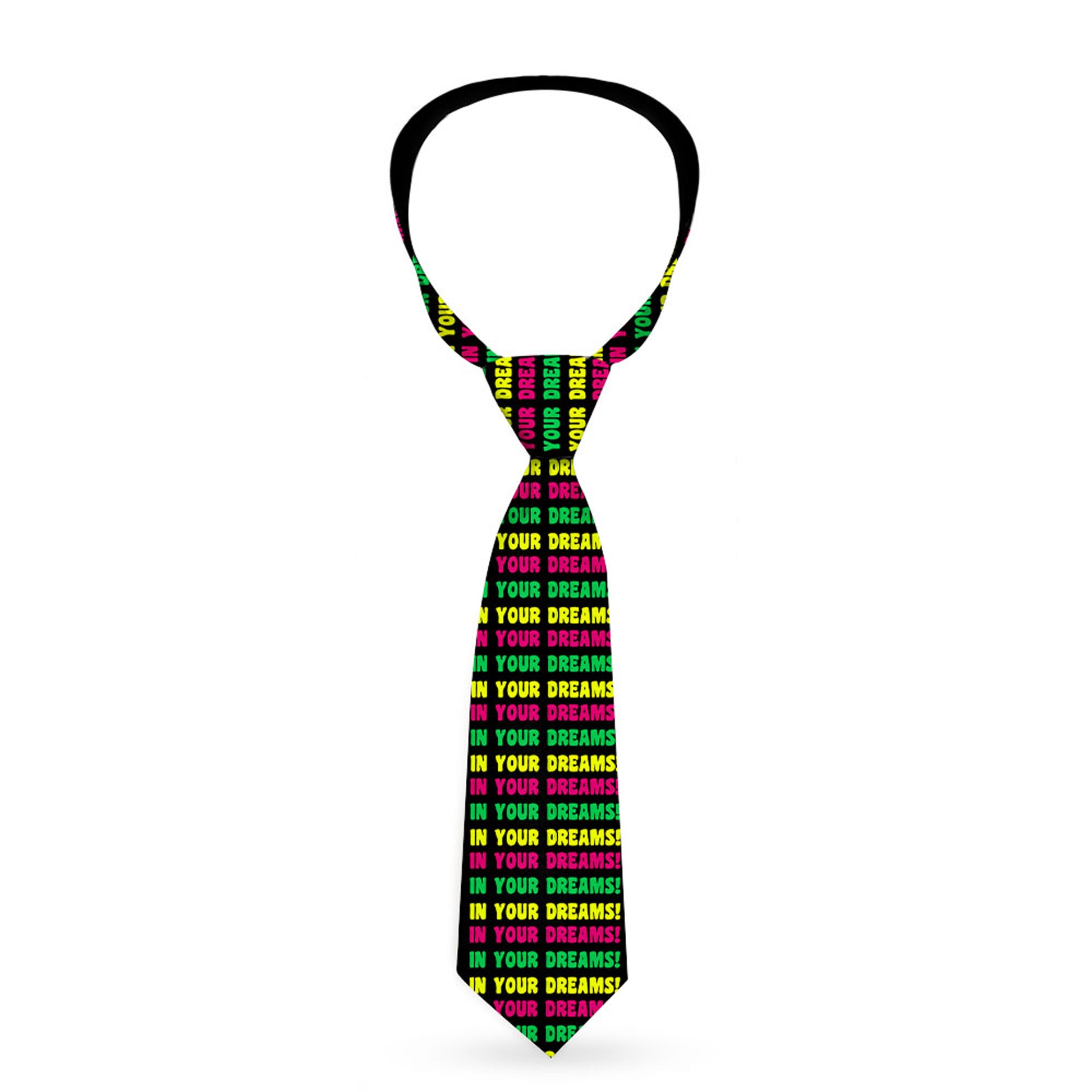 Buckle-Down Necktie - IN YOUR DREAMS! Black/Pink/Green/Yellow Neckties Buckle-Down