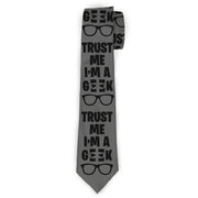 Buckle-Down Necktie - I'M A GEEK/Glasses Gray/Black Neckties Buckle-Down