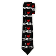 Buckle-Down Necktie - I "Heart" ZOMBIES Bloody Splatter Black/White/Red Neckties Buckle-Down