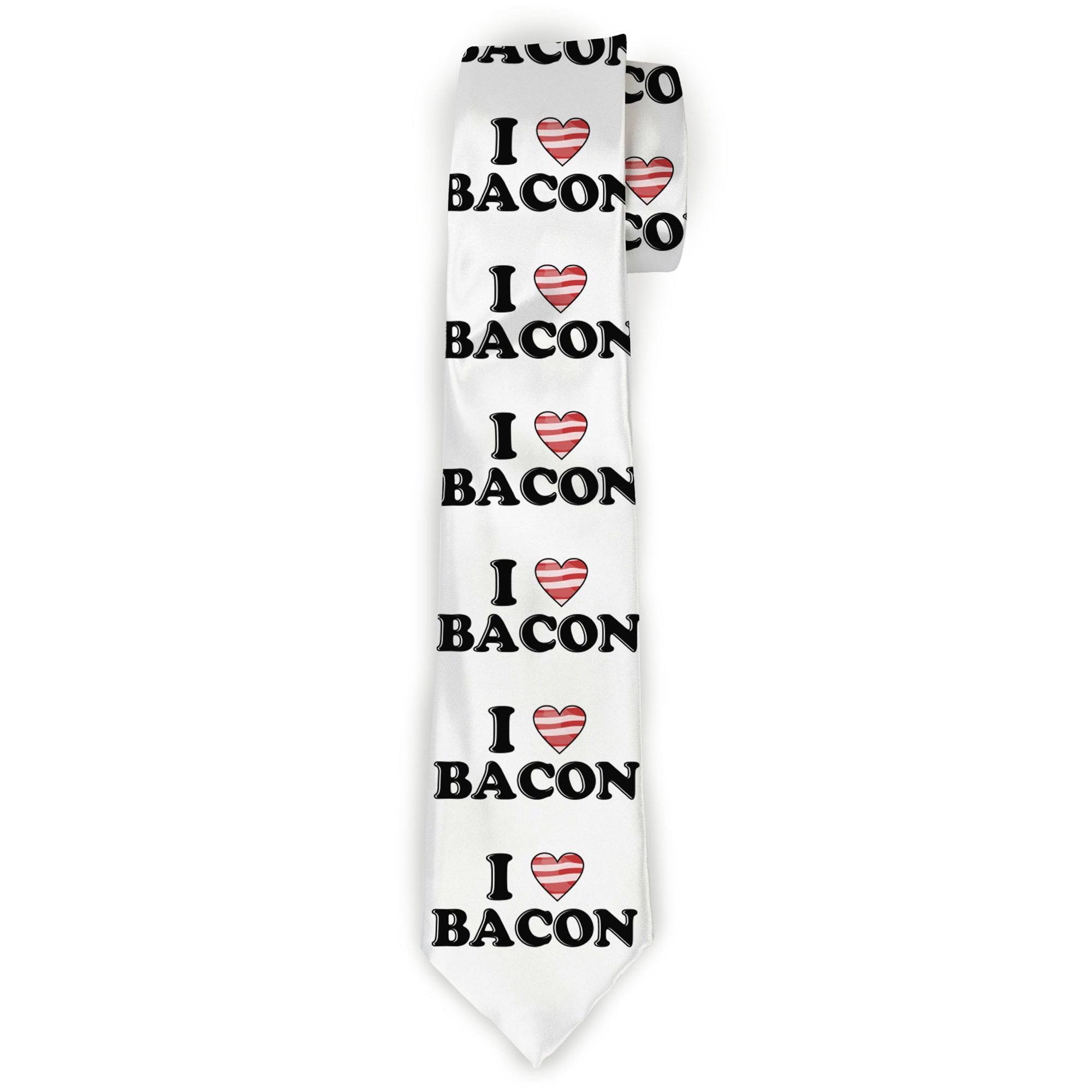 Buckle-Down Necktie - I "Heart" BACON White/Black/Bacon Neckties Buckle-Down