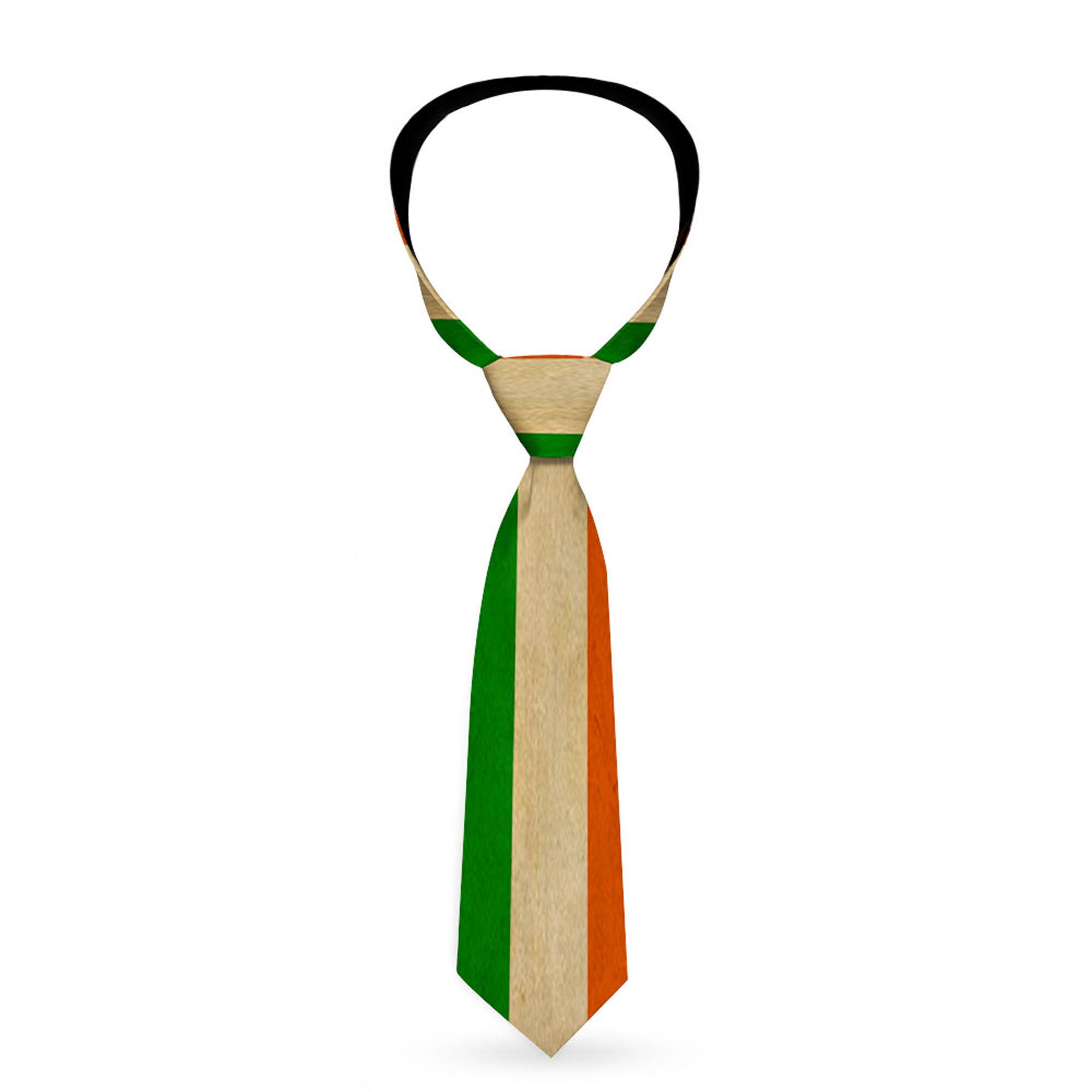 Buckle-Down Necktie - Ireland Flag Stripes Distressed Neckties Buckle-Down