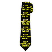 Buckle-Down Necktie - KEEP PORTLAND WEIRD Black/Yellow Neckties Buckle-Down