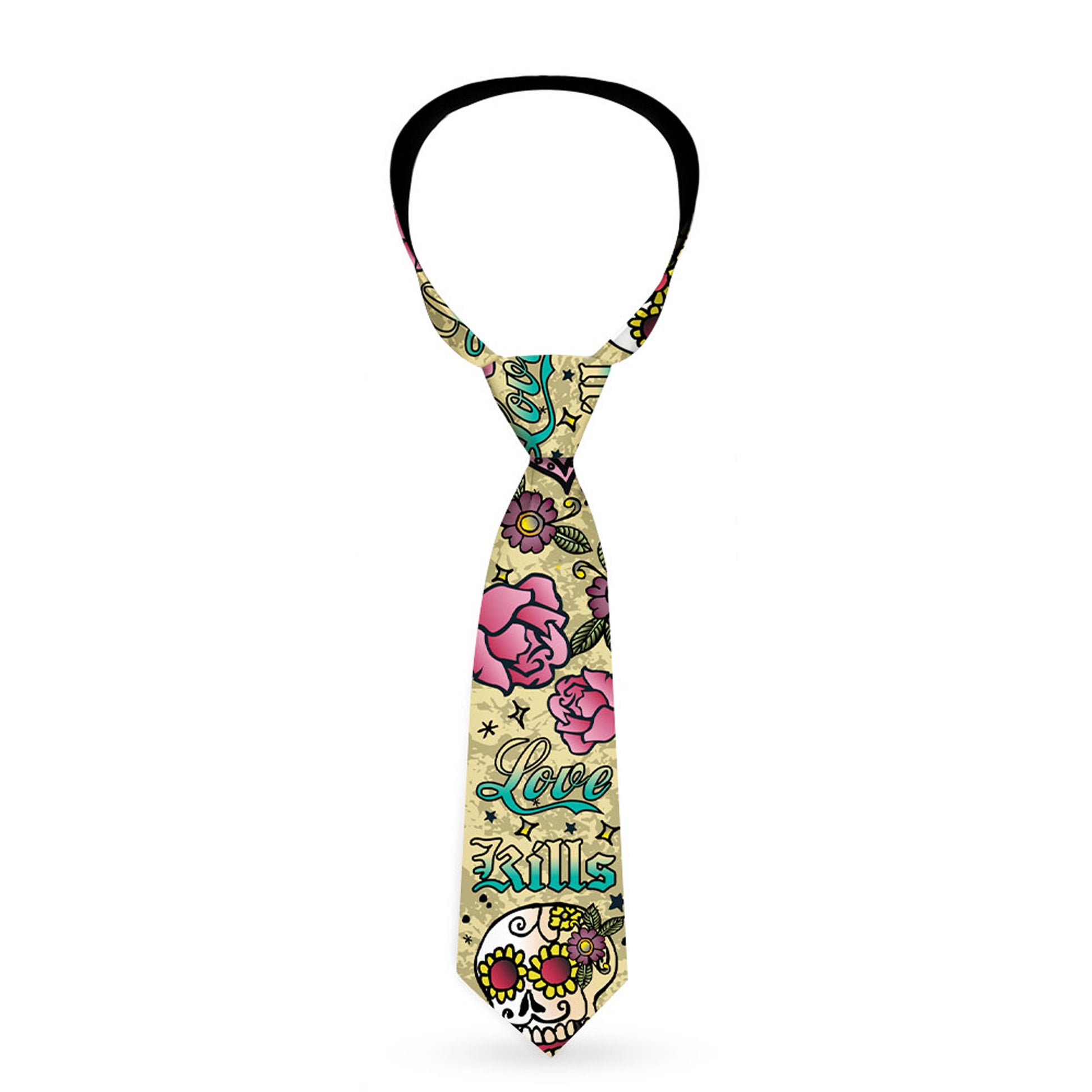 Buckle-Down Necktie - Love Kills Tan Neckties Buckle-Down