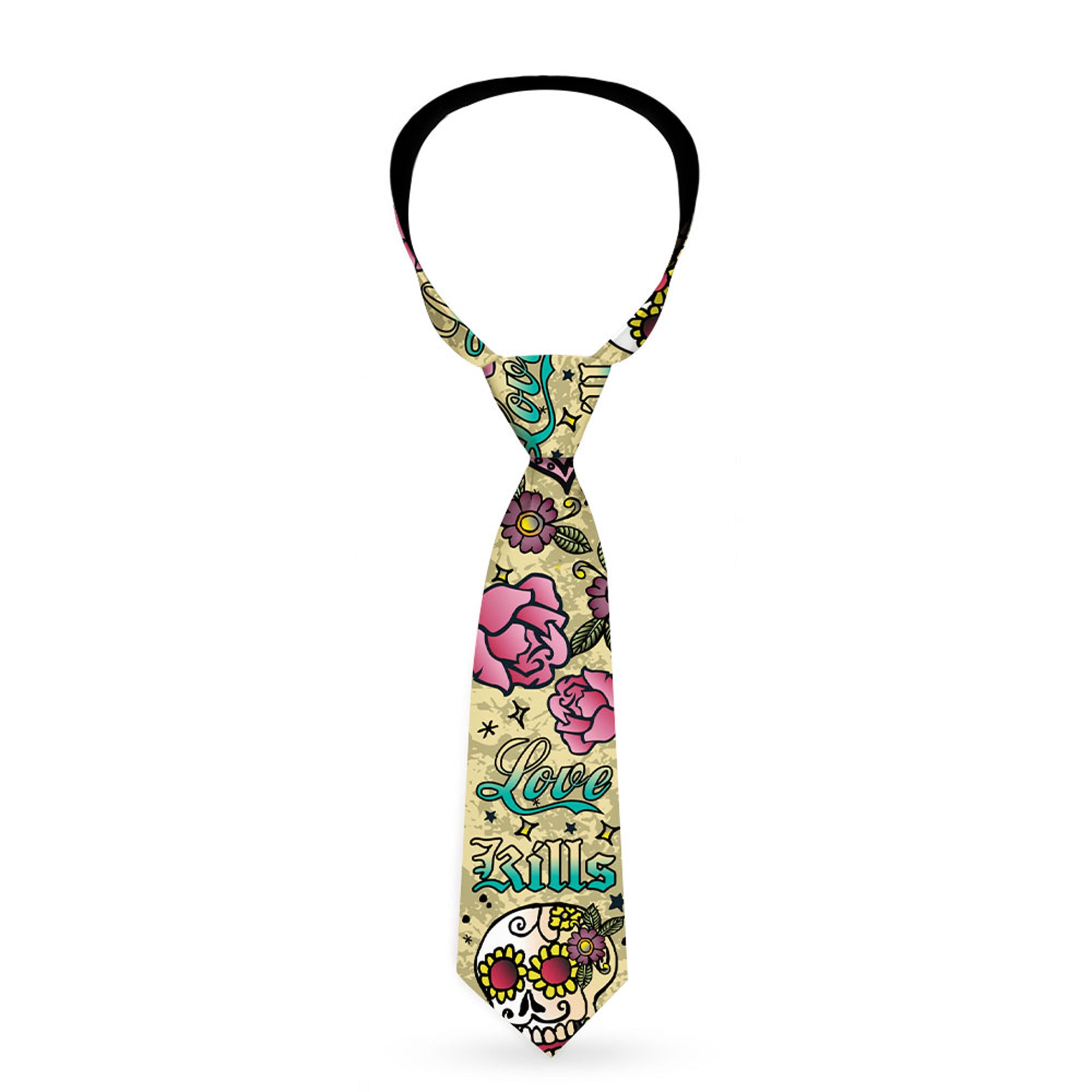 Buckle-Down Necktie - Love Kills Tan Neckties Buckle-Down