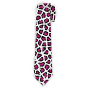 Buckle-Down Necktie - Leopard White/Fuchsia Neckties Buckle-Down