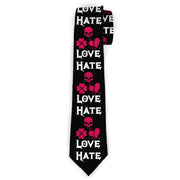 Buckle-Down Necktie - Love/Hate Black/White/Fuchsia Neckties Buckle-Down