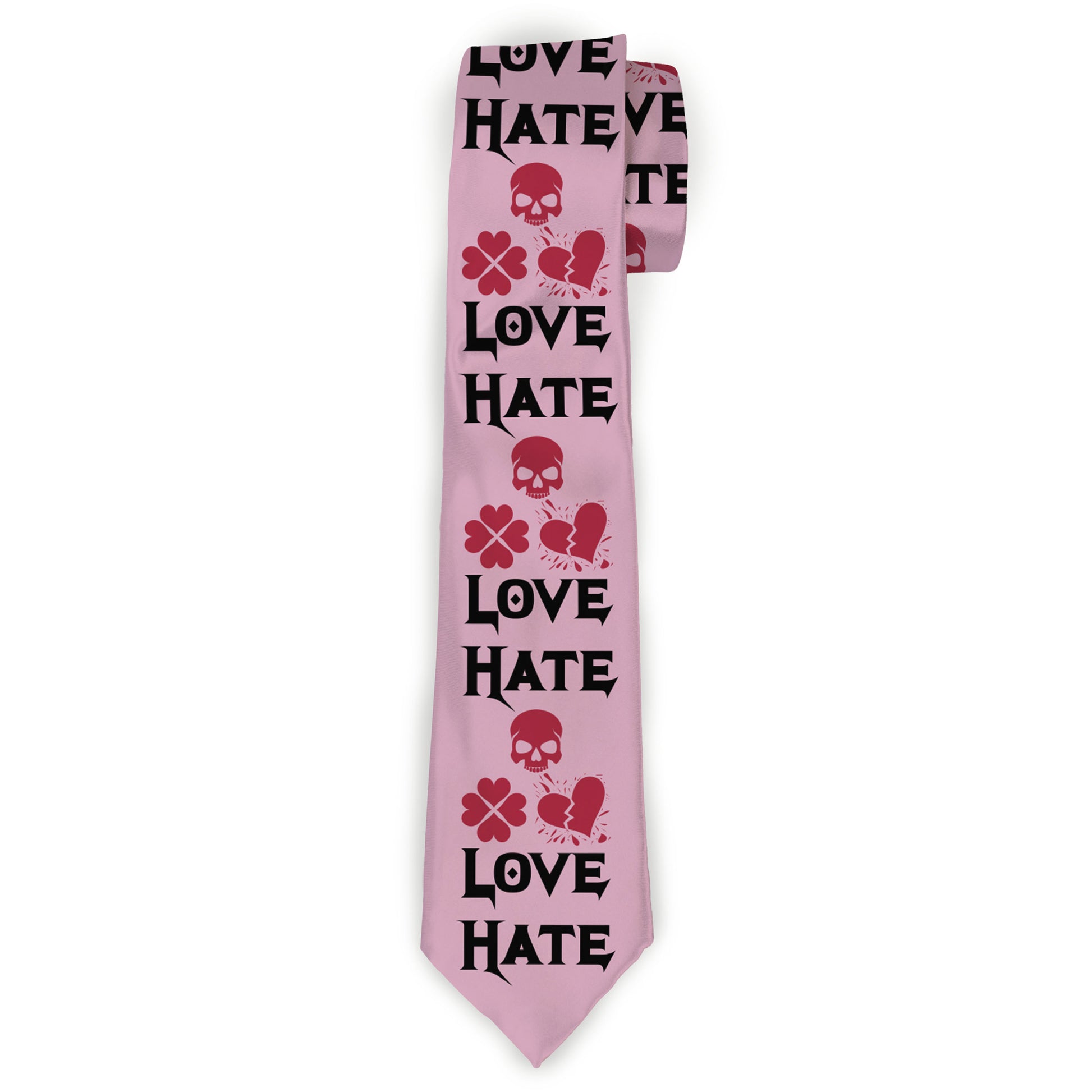 Buckle-Down Necktie - Love/Hate/Betrayal Pink/Black/Fuchsia Neckties Buckle-Down