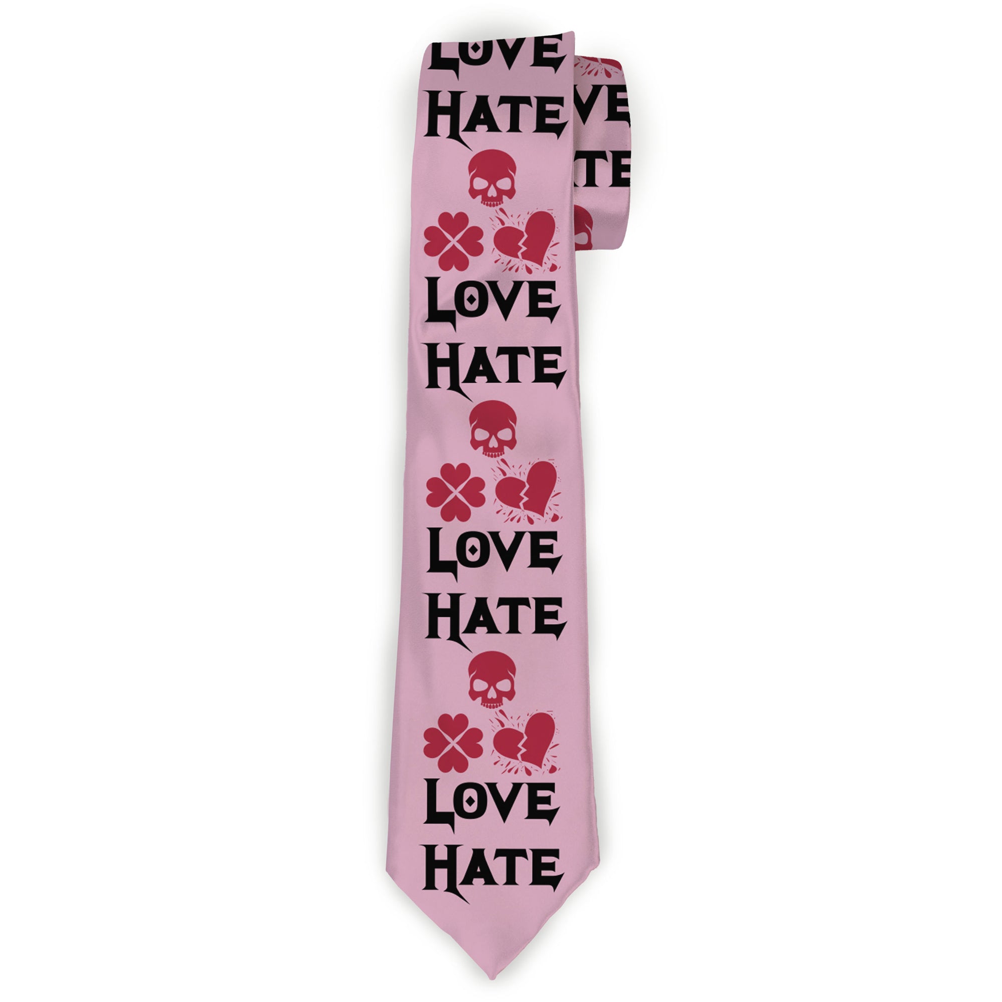 Buckle-Down Necktie - Love/Hate/Betrayal Pink/Black/Fuchsia Neckties Buckle-Down
