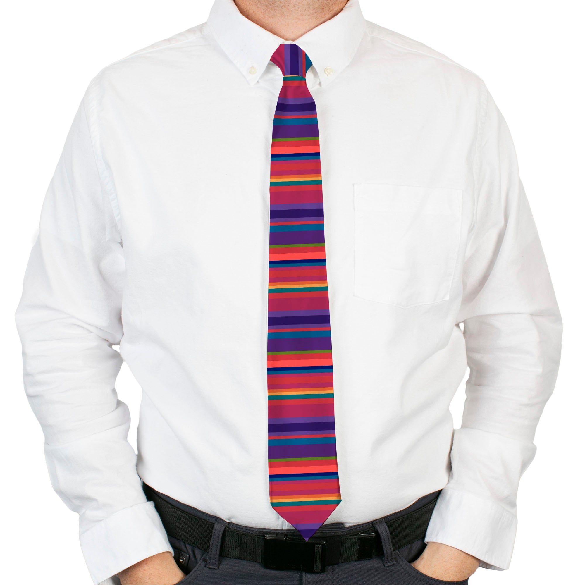 Necktie Standard - Lines Reds/Purples Neckties Buckle-Down