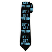 Buckle-Down Necktie - LET'S GET WEIRD Weathered Black/Bright Blue Neckties Buckle-Down