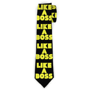 Buckle-Down Necktie - LIKE A BOSS Black/Yellow Neckties Buckle-Down