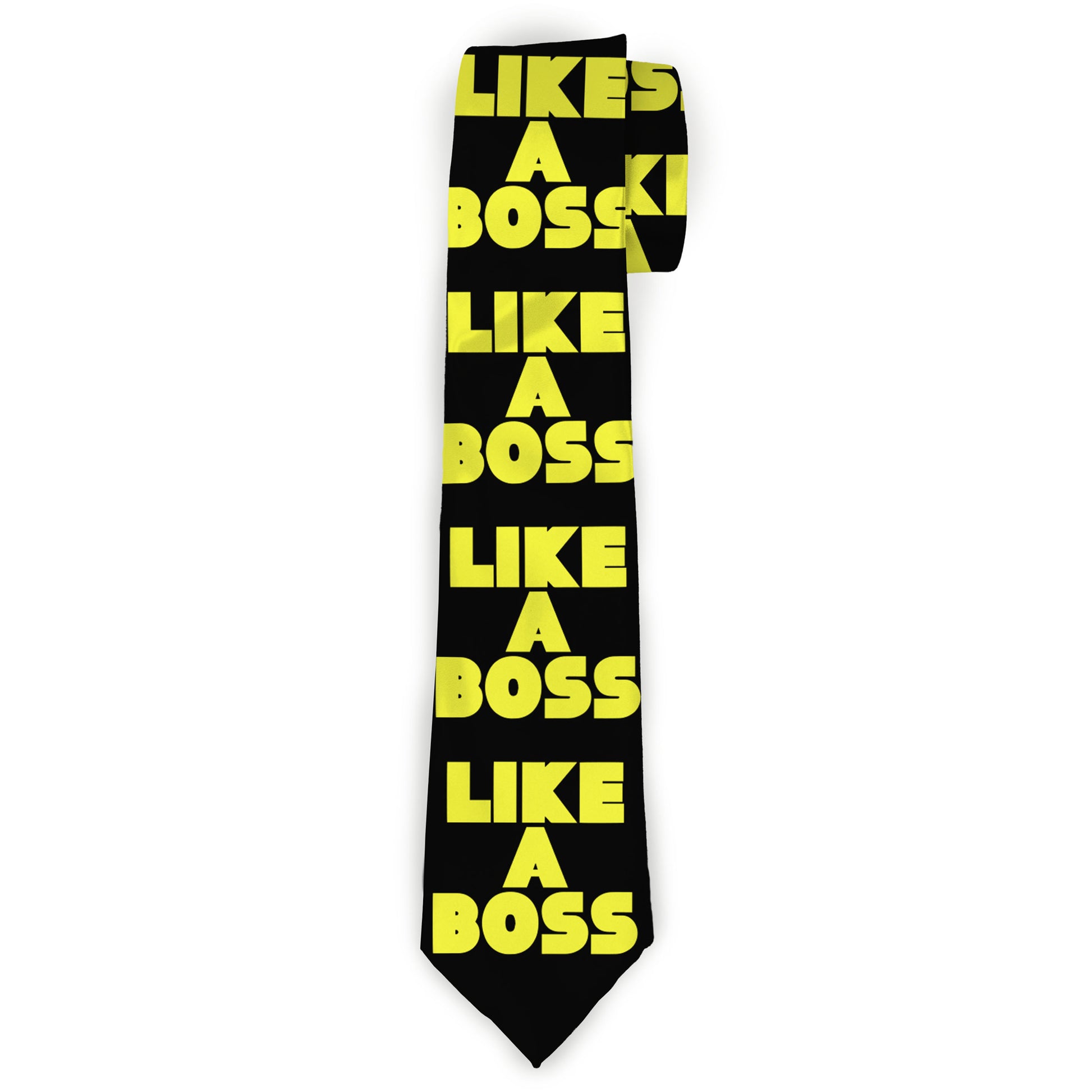 Buckle-Down Necktie - LIKE A BOSS Black/Yellow Neckties Buckle-Down
