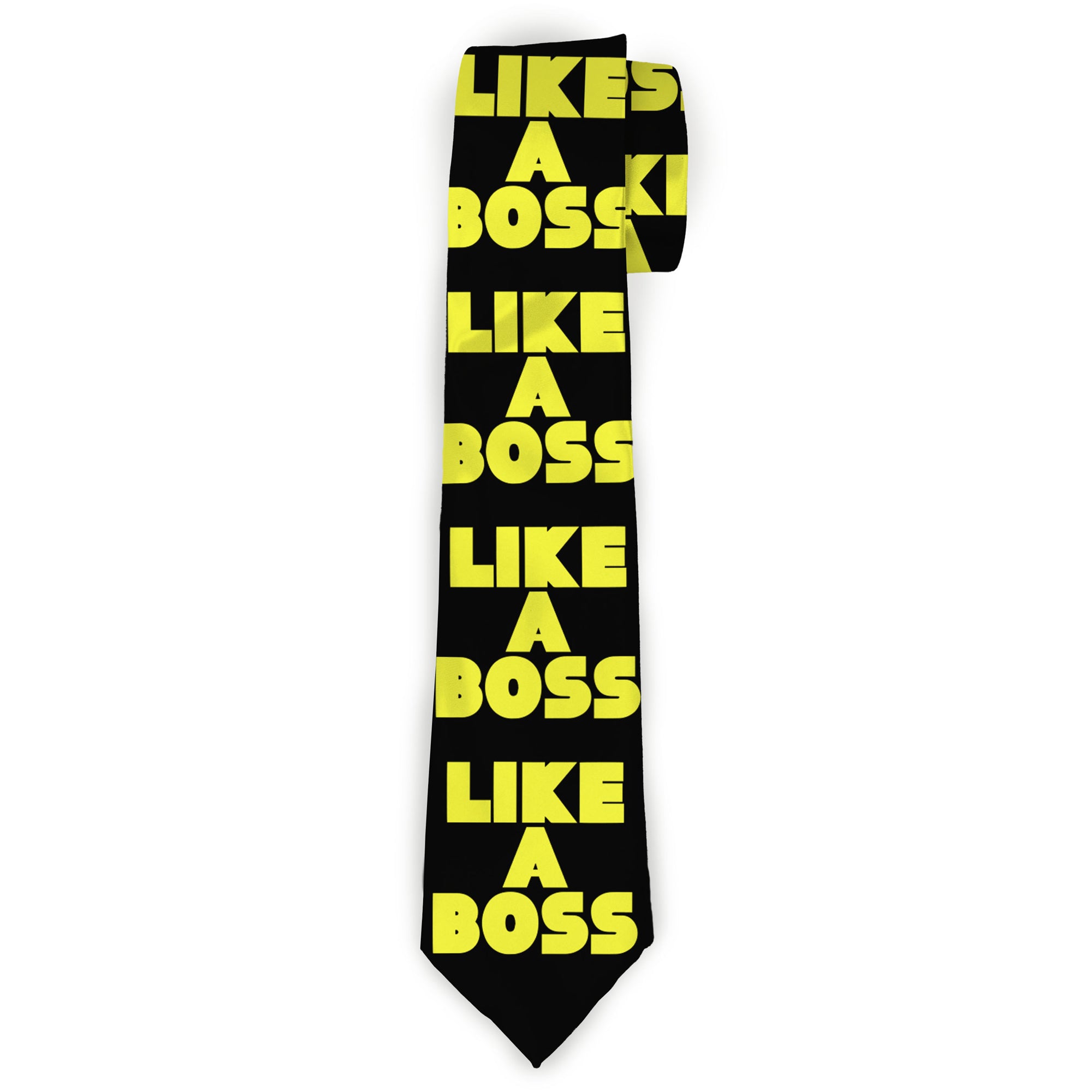 Buckle-Down Necktie - LIKE A BOSS Black/Yellow Neckties Buckle-Down