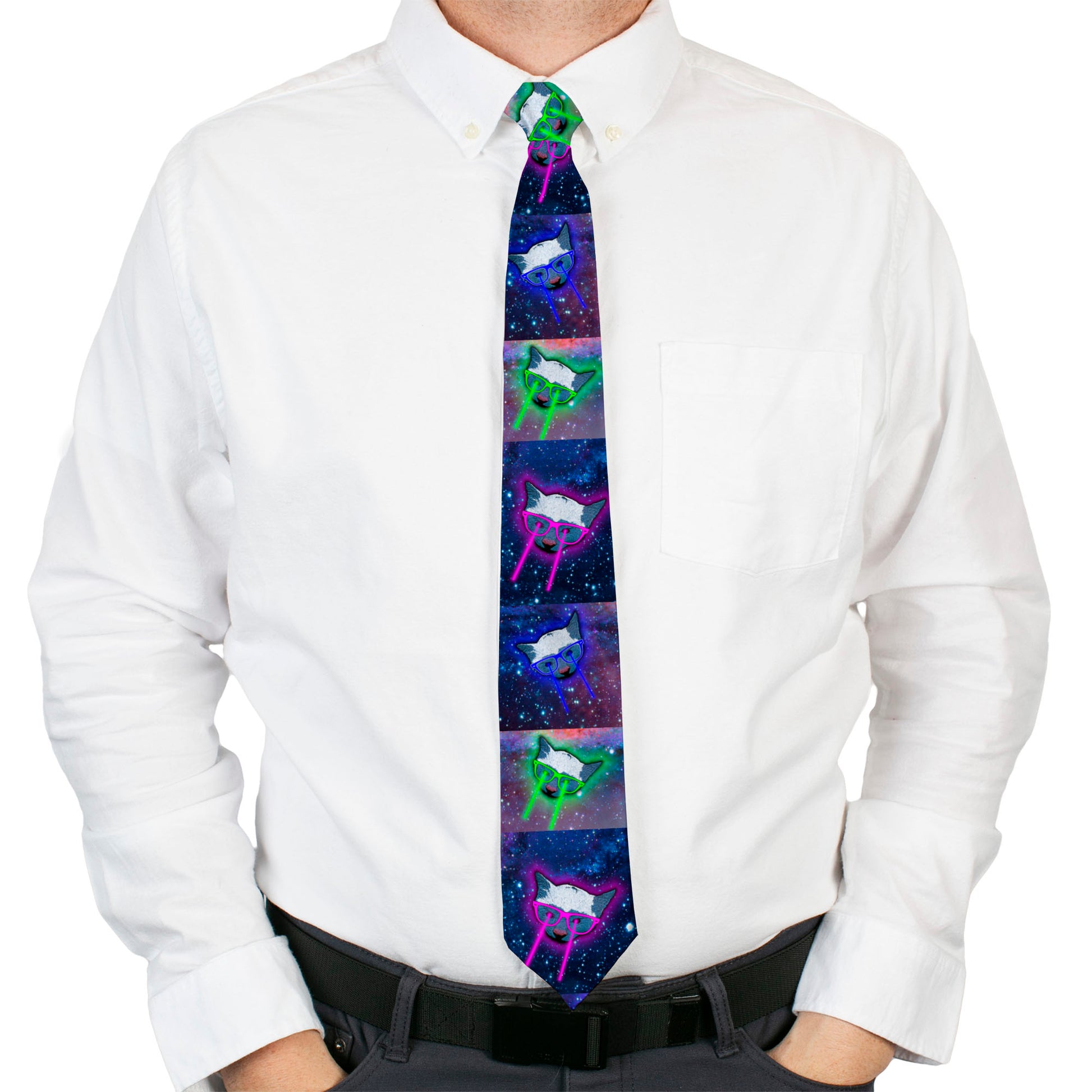 Necktie Standard - Laser Eye Cats in Space Neckties Buckle-Down