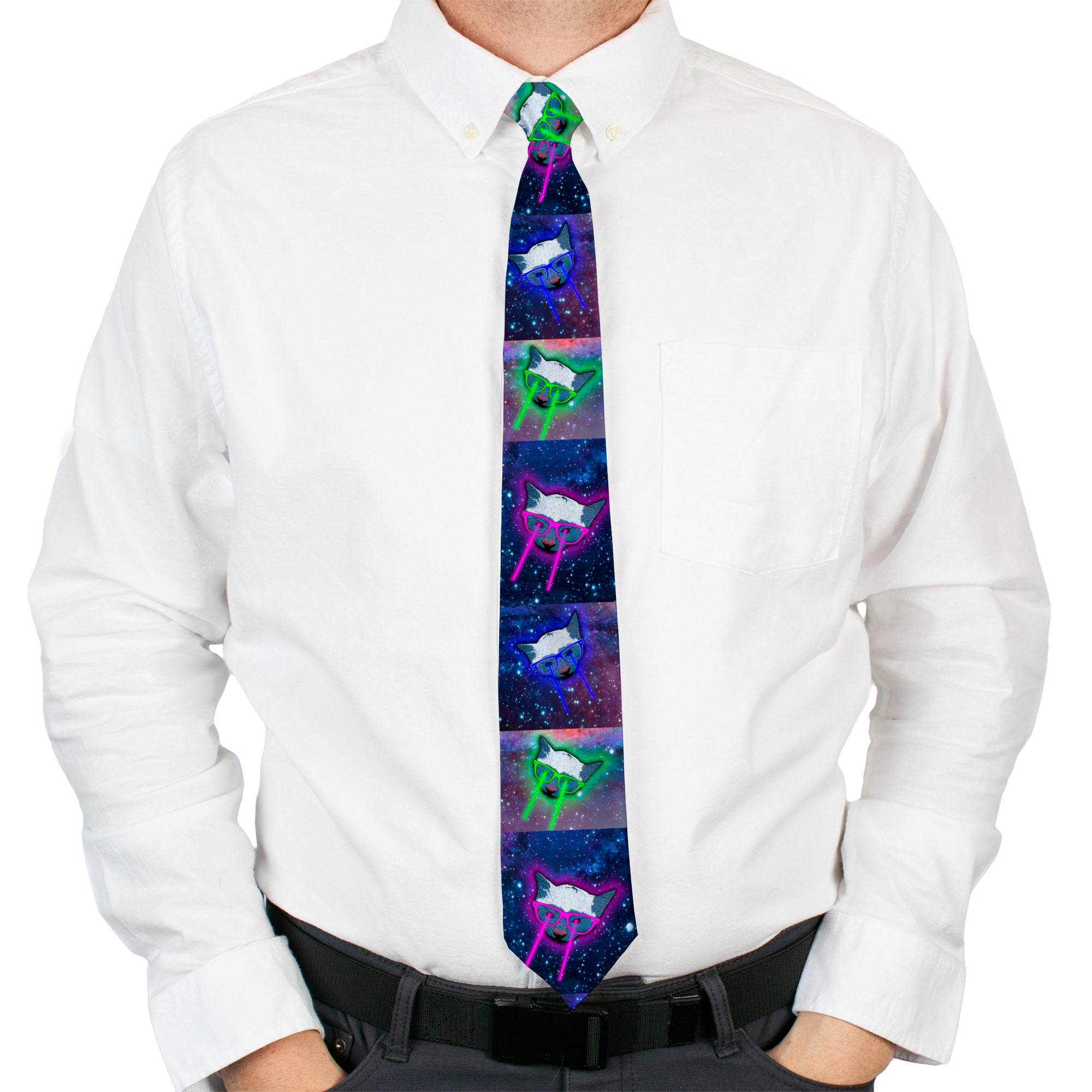 Necktie Standard - Laser Eye Cats in Space Neckties Buckle-Down