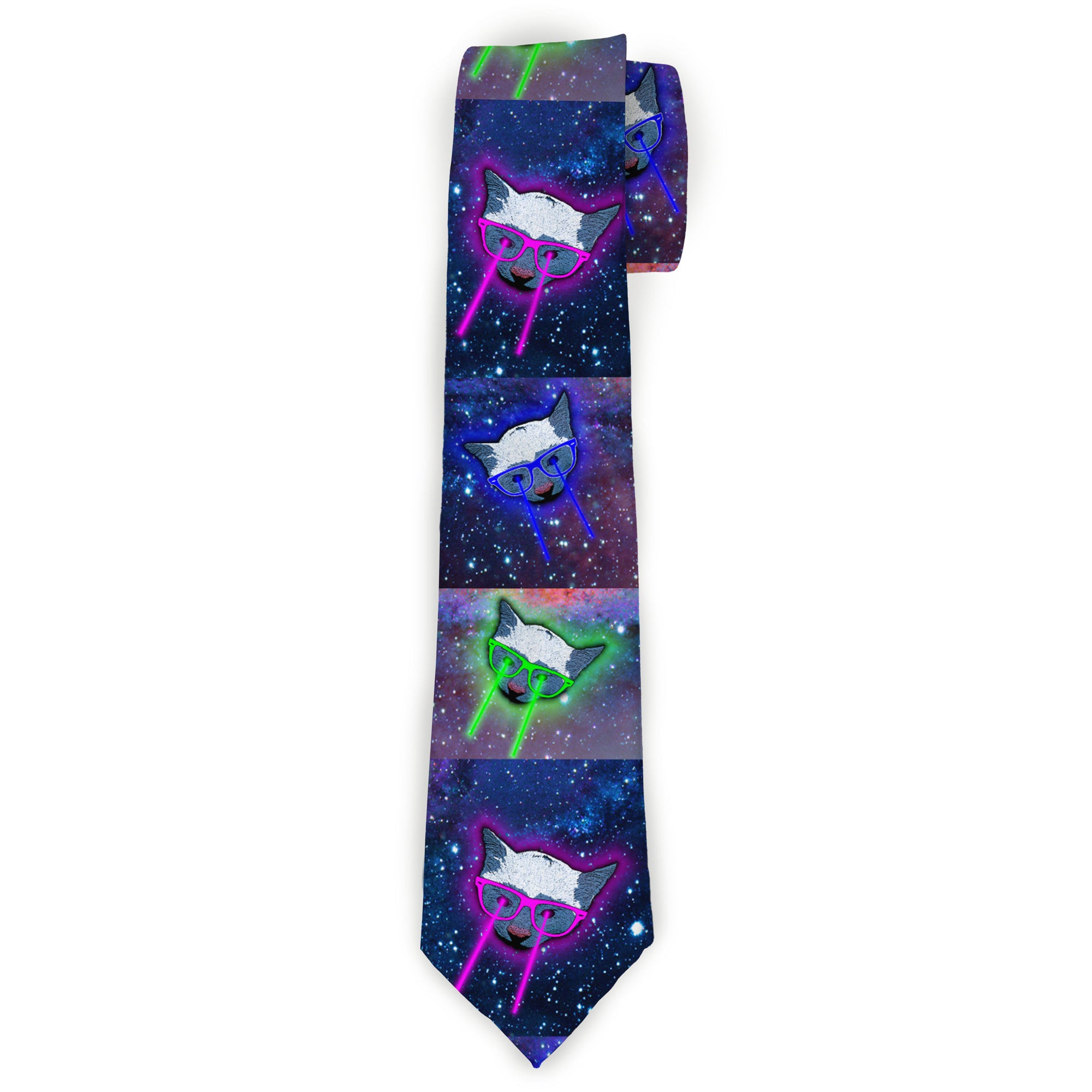 Necktie Standard - Laser Eye Cats in Space Neckties Buckle-Down