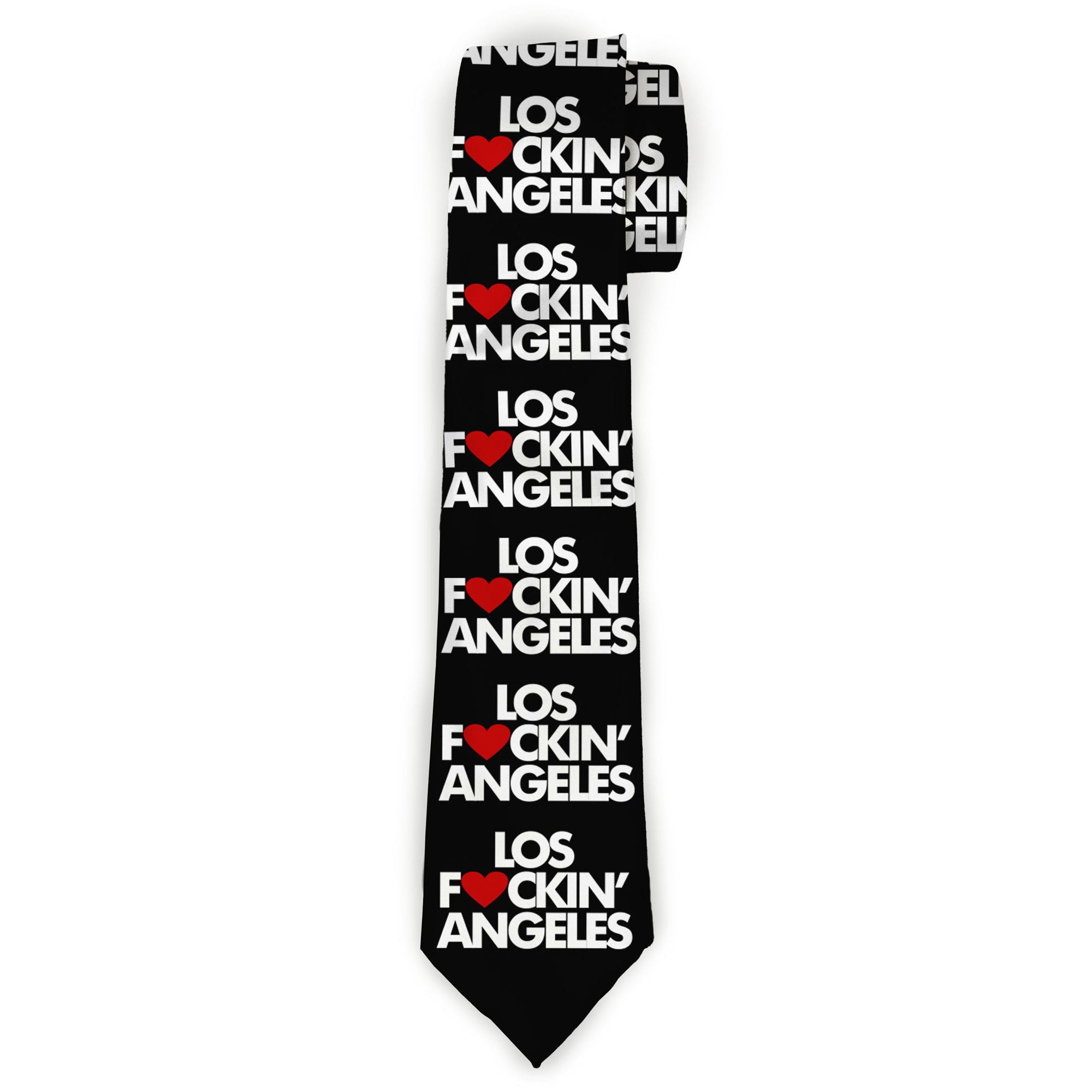 Buckle-Down Necktie - LOS F*CKIN' ANGELES Heart Black/White/Red Neckties Buckle-Down