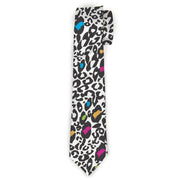 Buckle-Down Necktie - Leopard White/Black/Multi Color Neckties Buckle-Down
