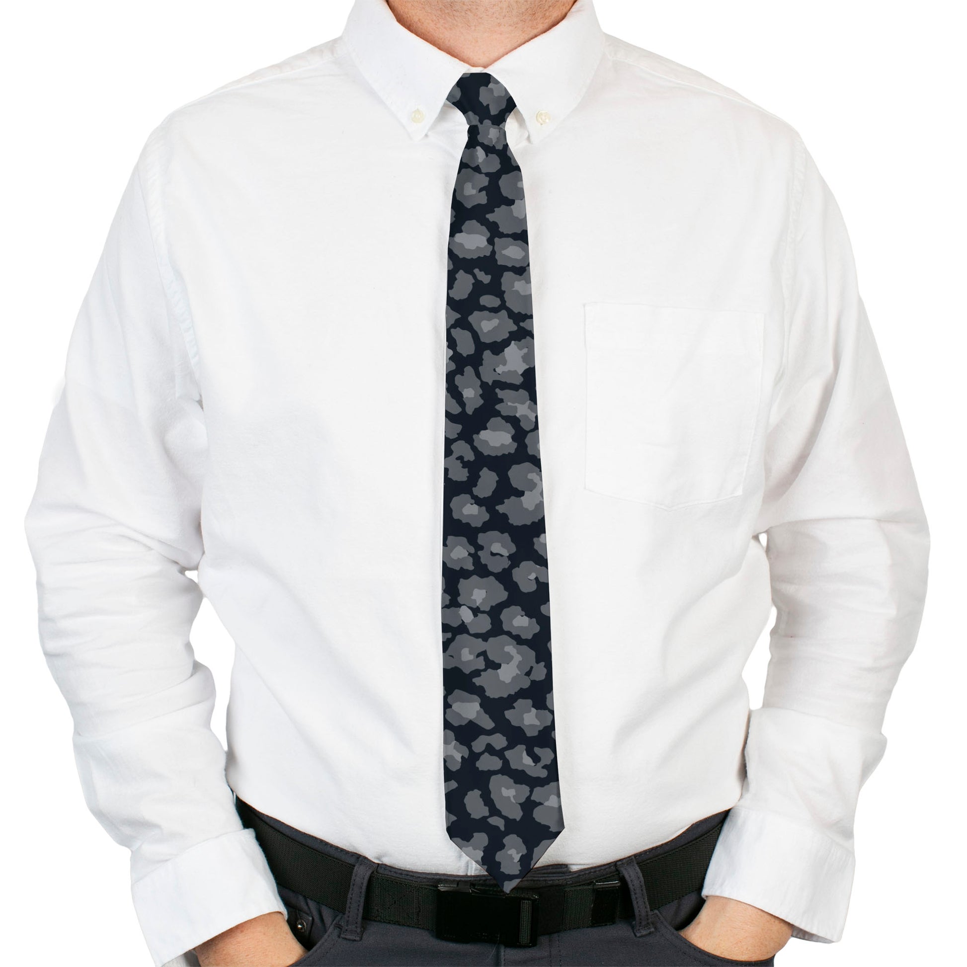 Buckle-Down Necktie - Leopard Grays Neckties Buckle-Down