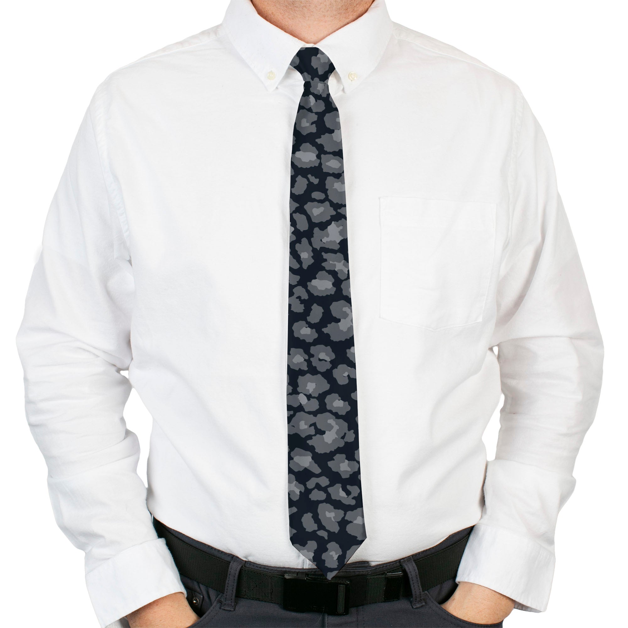 Buckle-Down Necktie - Leopard Grays Neckties Buckle-Down