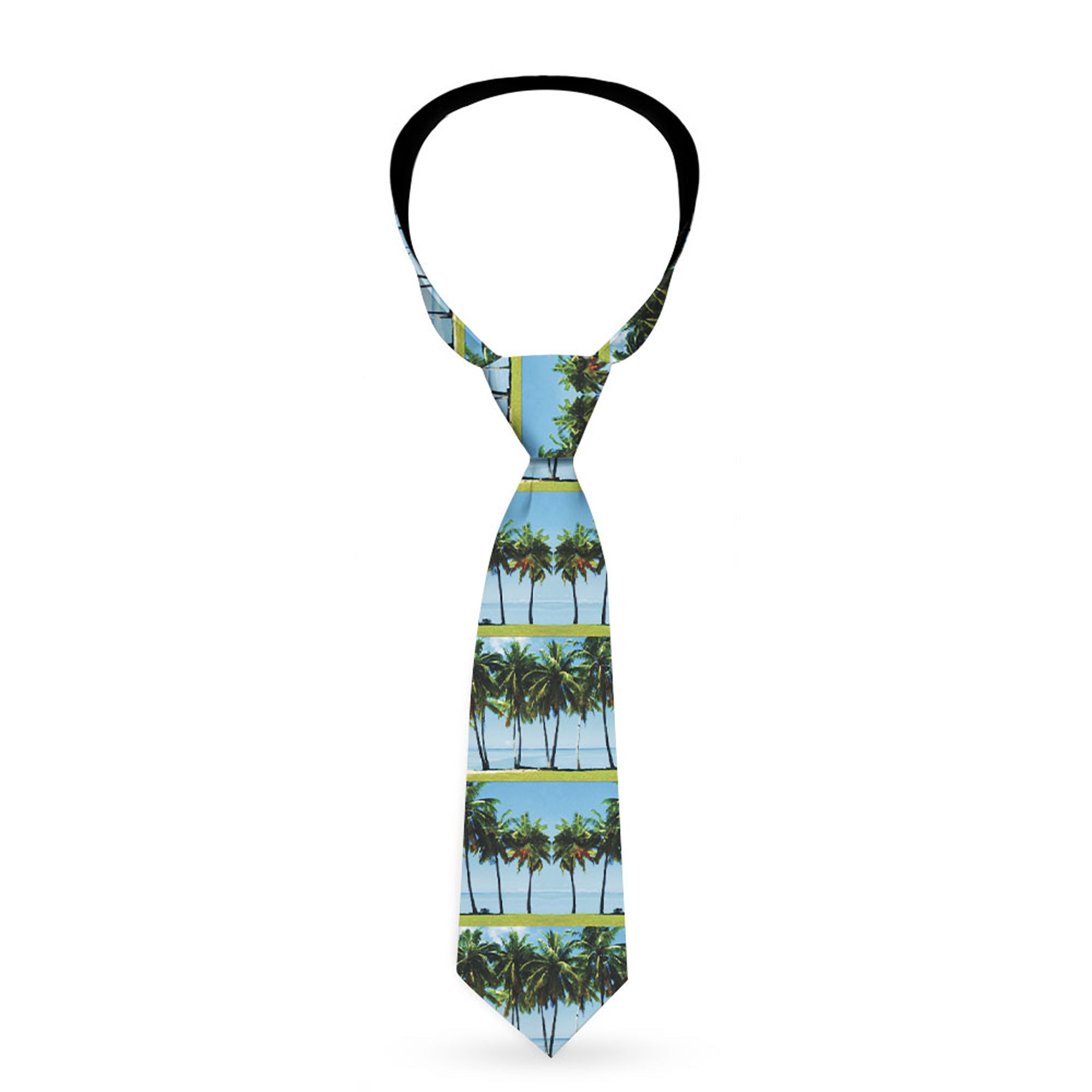 Buckle-Down Necktie - Landscape Beach Palm Trees Neckties Buckle-Down