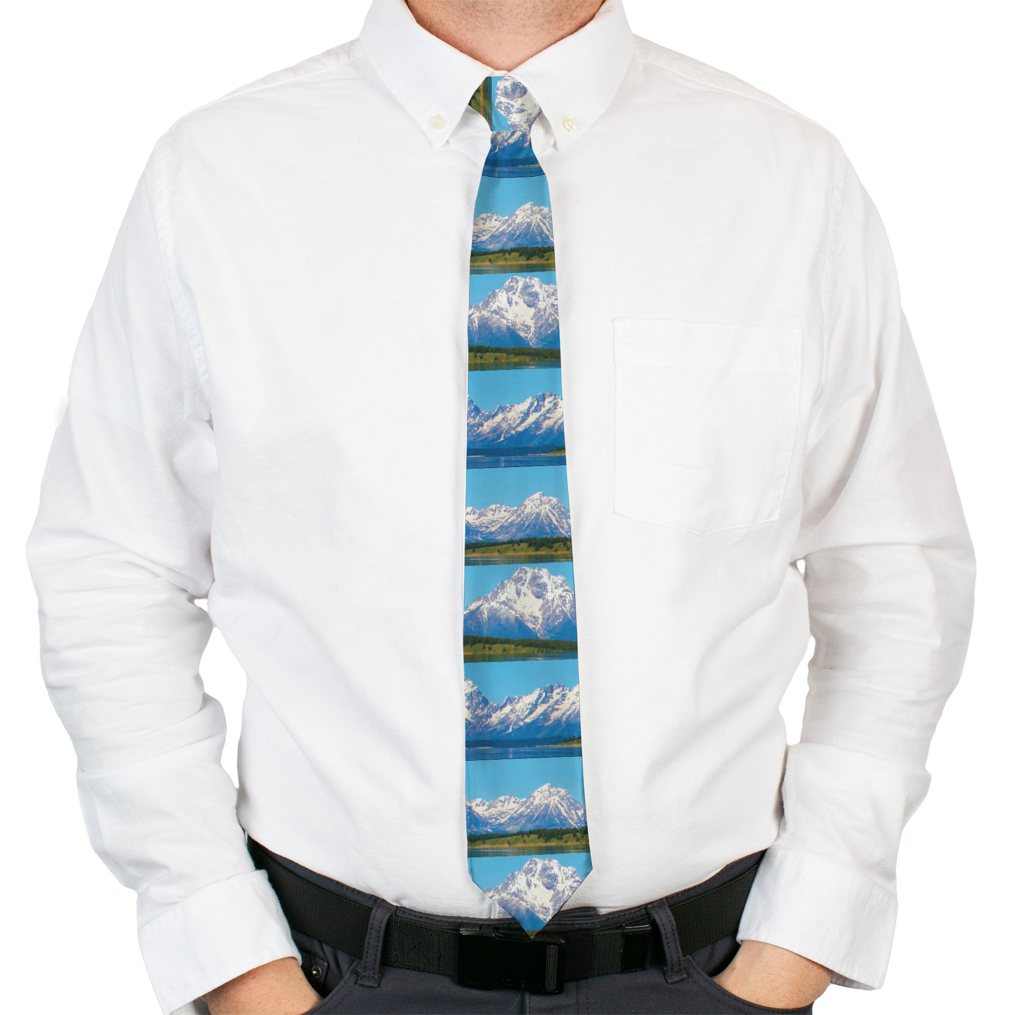 Buckle-Down Necktie - Landscape Snowy Mountains Neckties Buckle-Down