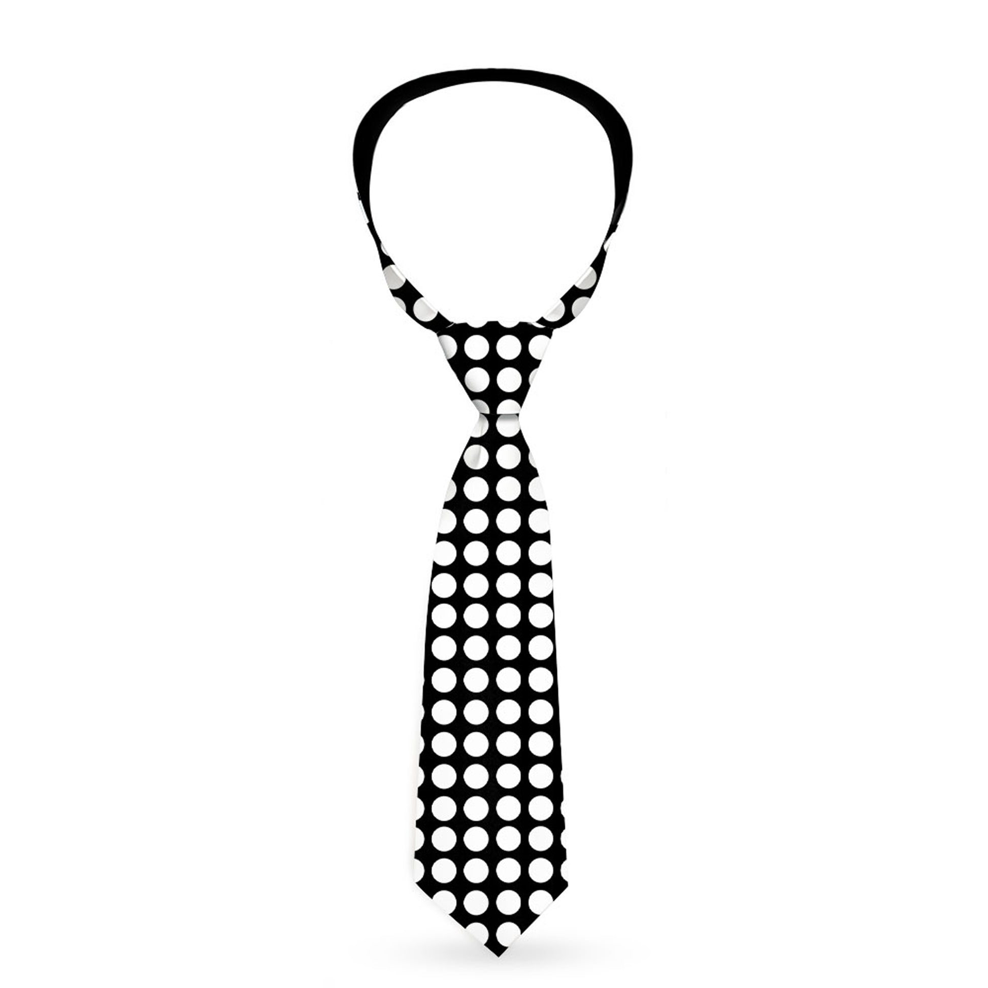 Necktie Standard - Mini Polka Dots Black/White Neckties Buckle-Down