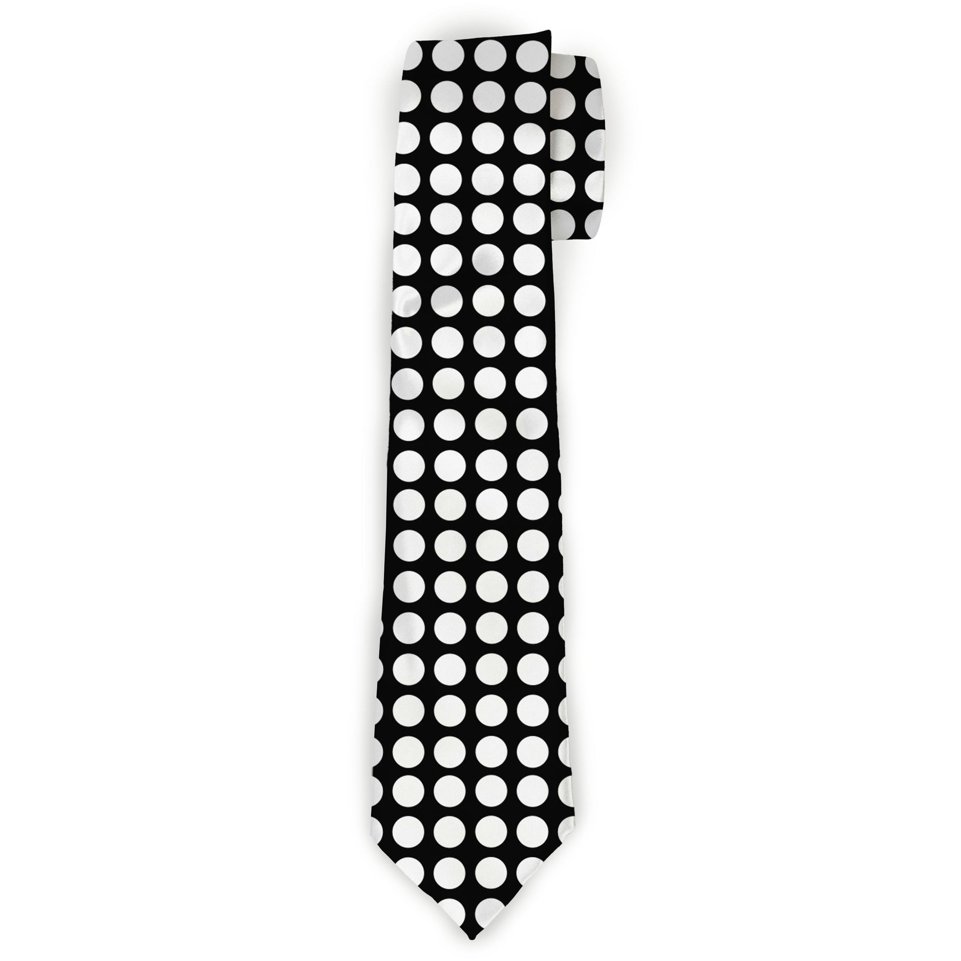 Necktie Standard - Mini Polka Dots Black/White Neckties Buckle-Down