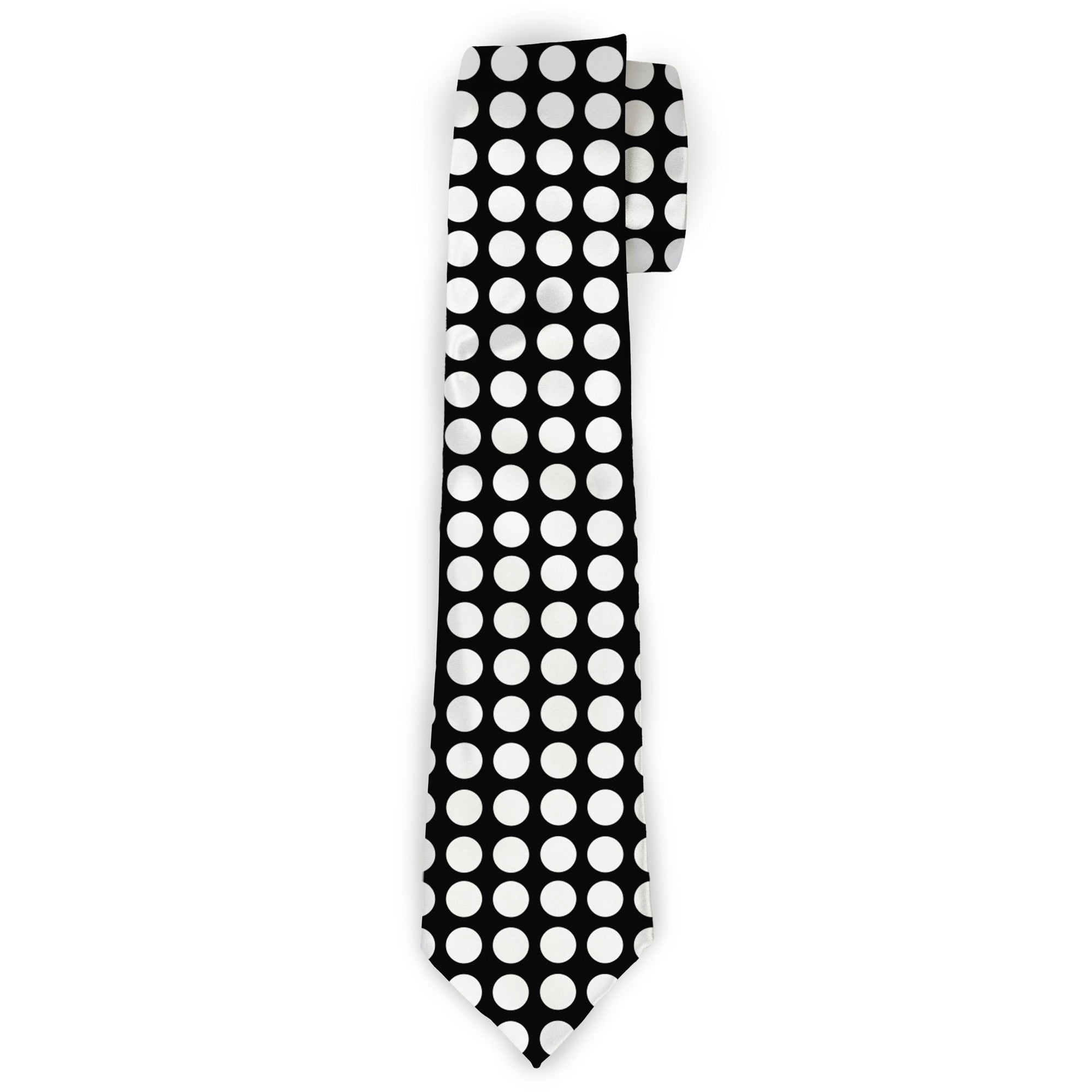 Necktie Standard - Mini Polka Dots Black/White Neckties Buckle-Down
